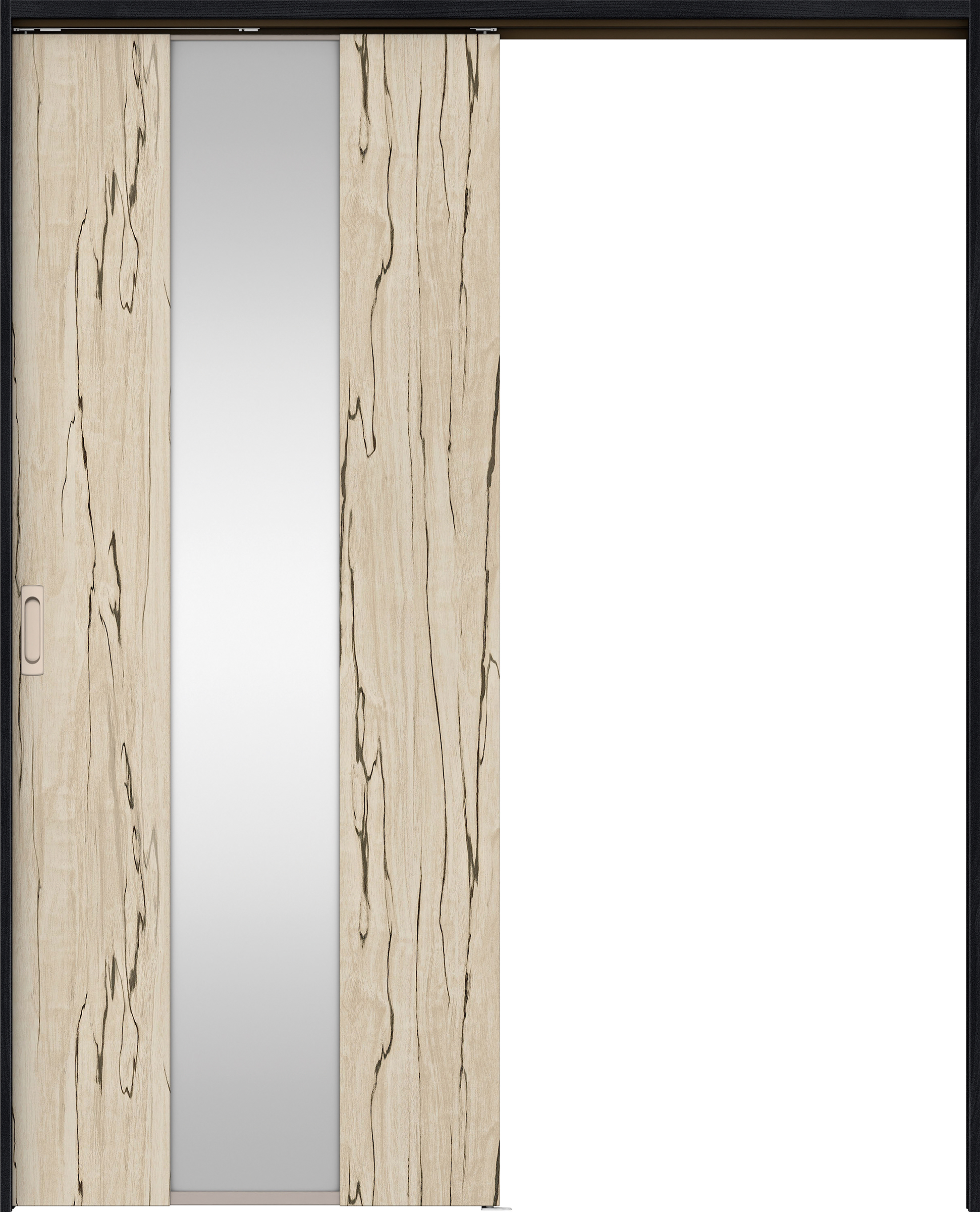 リビングドア　イエリア　吊戸・片引　扉セット　Ｇ５デザイン　１６４５幅用　２０００高　〈スロウベージュ柄〉　左右兼用　錠なし　ラクラクローズ付用