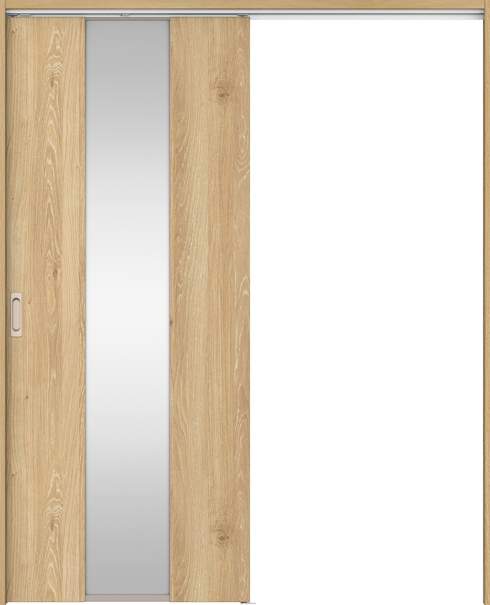 リビングドア　イエリア　吊戸・片引　扉セット　Ｇ５デザイン　１６４５幅用　２０００高　〈ミルキーオーカー柄〉　左右兼用　錠なし　ラクラクローズ付用