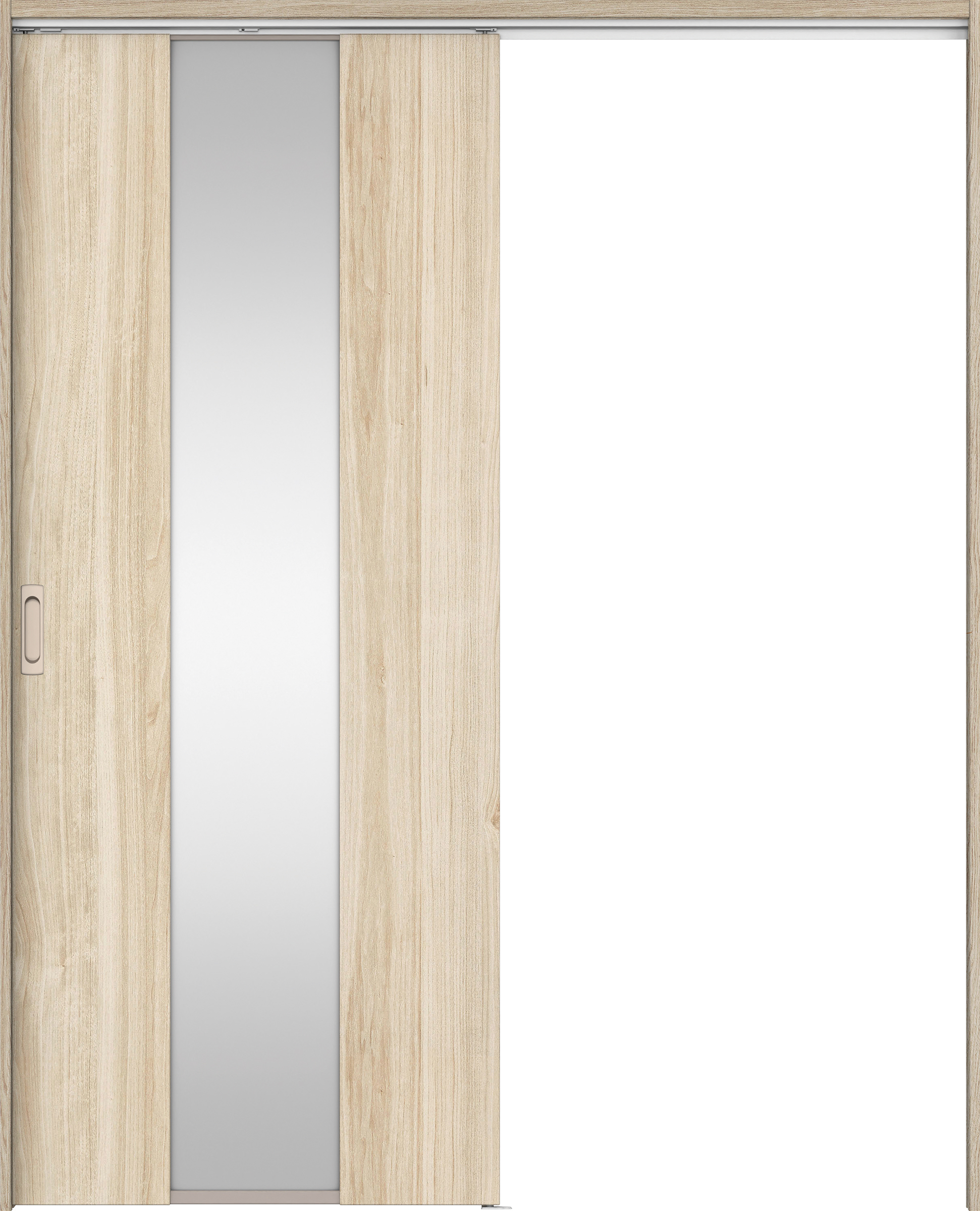 リビングドア　イエリア　吊戸・片引　扉セット　Ｇ５デザイン　１６４５幅用　２０００高　〈コットンベージュ柄〉　左右兼用　錠なし　ラクラクローズ付用