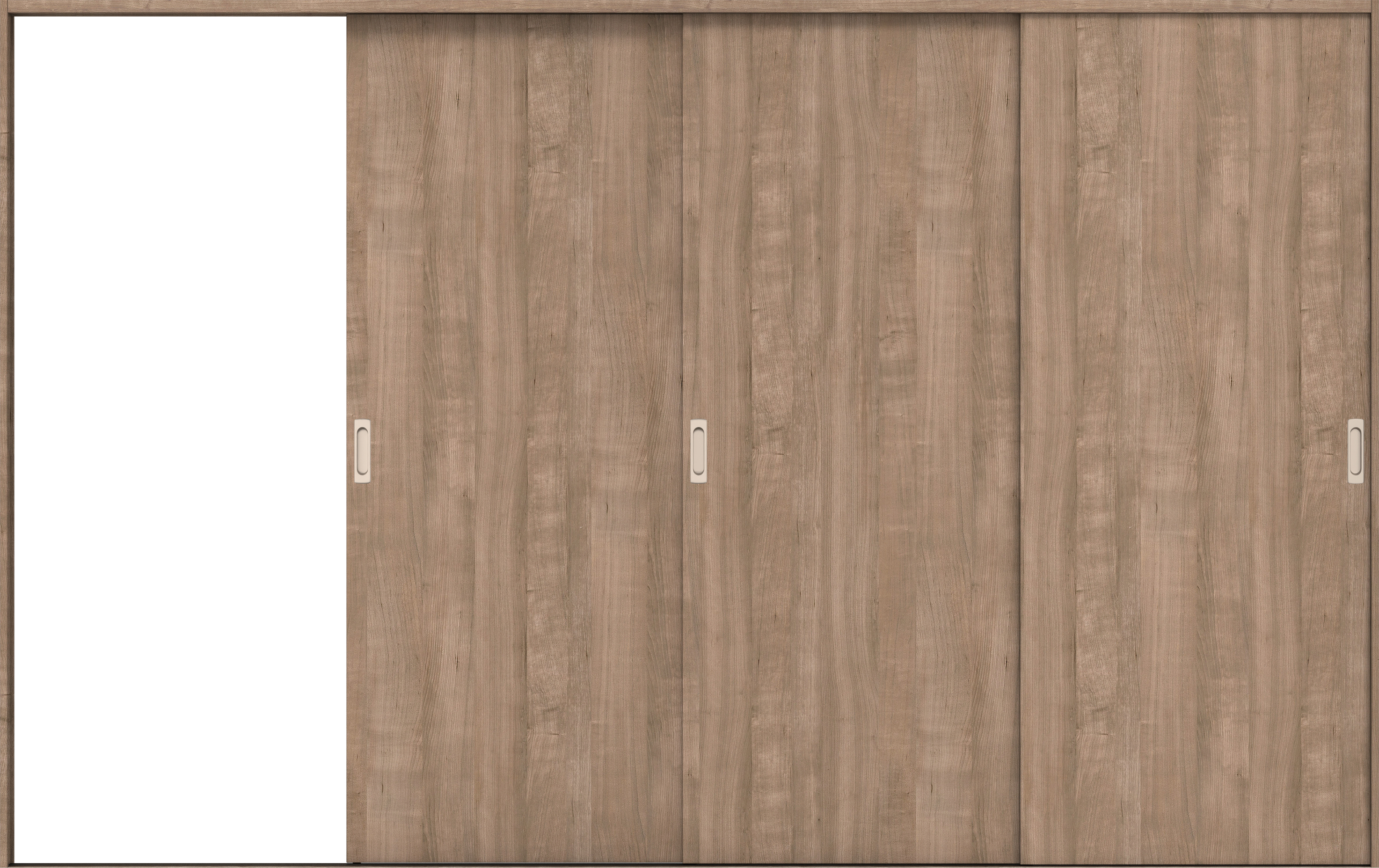 リビングドア　イエリア　引戸・３枚片引　扉セット　００デザイン　３２２９幅用　２０００高　〈トープグレー柄〉　左引用　錠なし　ラクラクローズ付