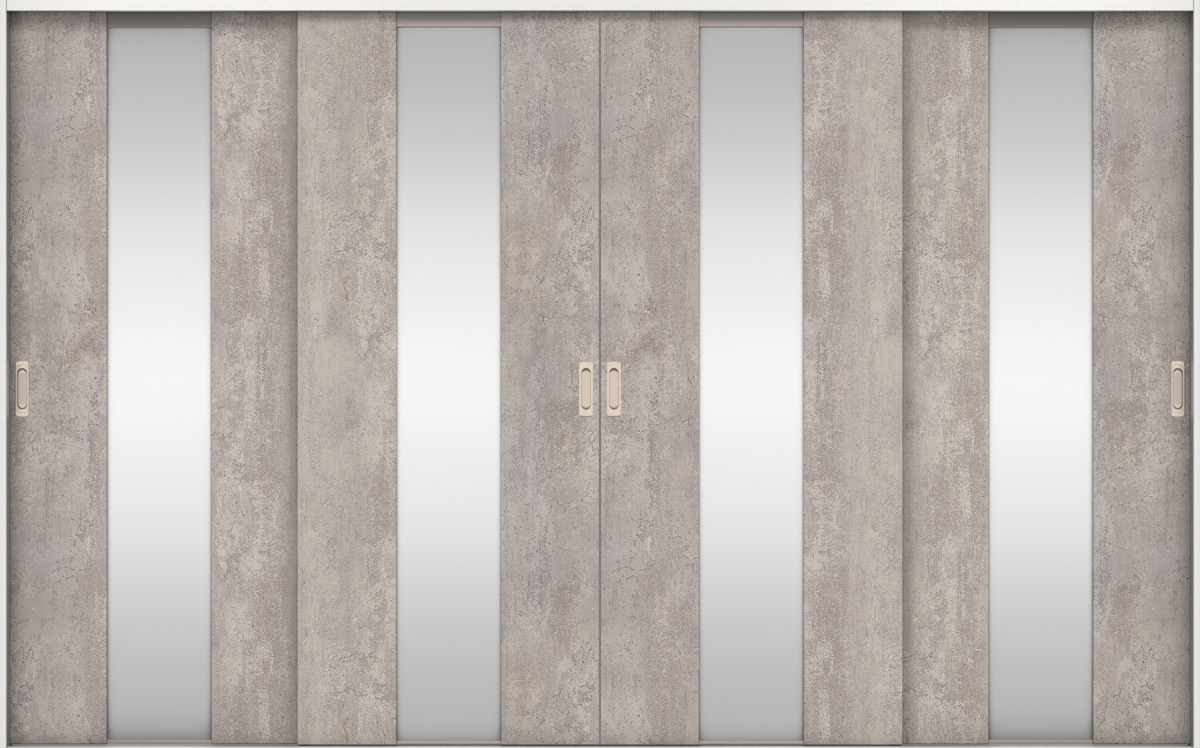 リビングドア　イエリア　引戸・４枚引違　扉セット　Ｇ５デザイン　３２６６幅用　２０００高　〈コンクリートグレー柄〉　左右兼用　錠なし　ラクラクローズ付