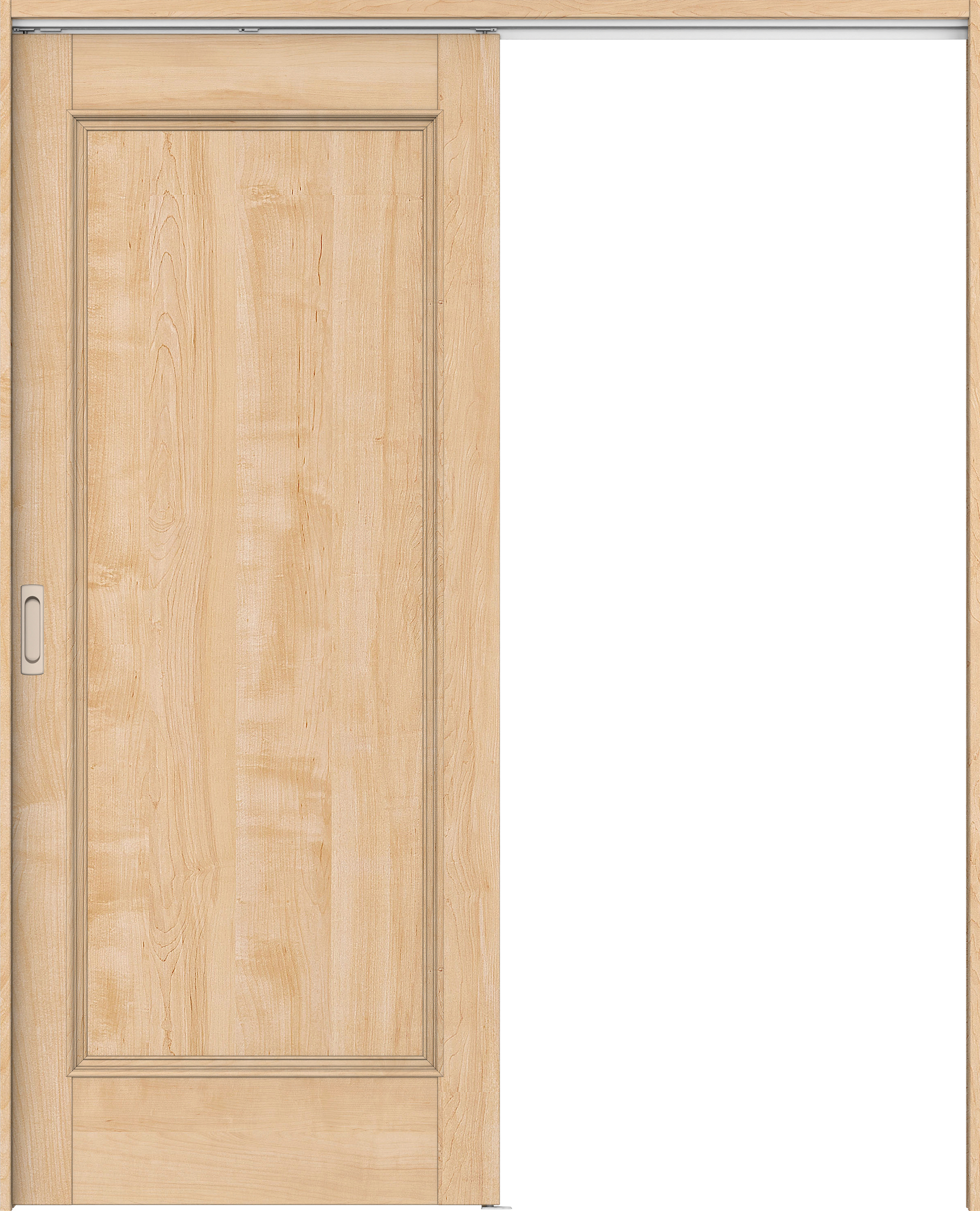 リビングドア　イエリア　吊戸・片引　扉セット　Ｍ５デザイン　１７４５幅用　２０００高　〈ミルベージュ柄〉　左右兼用　錠なし　ラクラクローズ付用