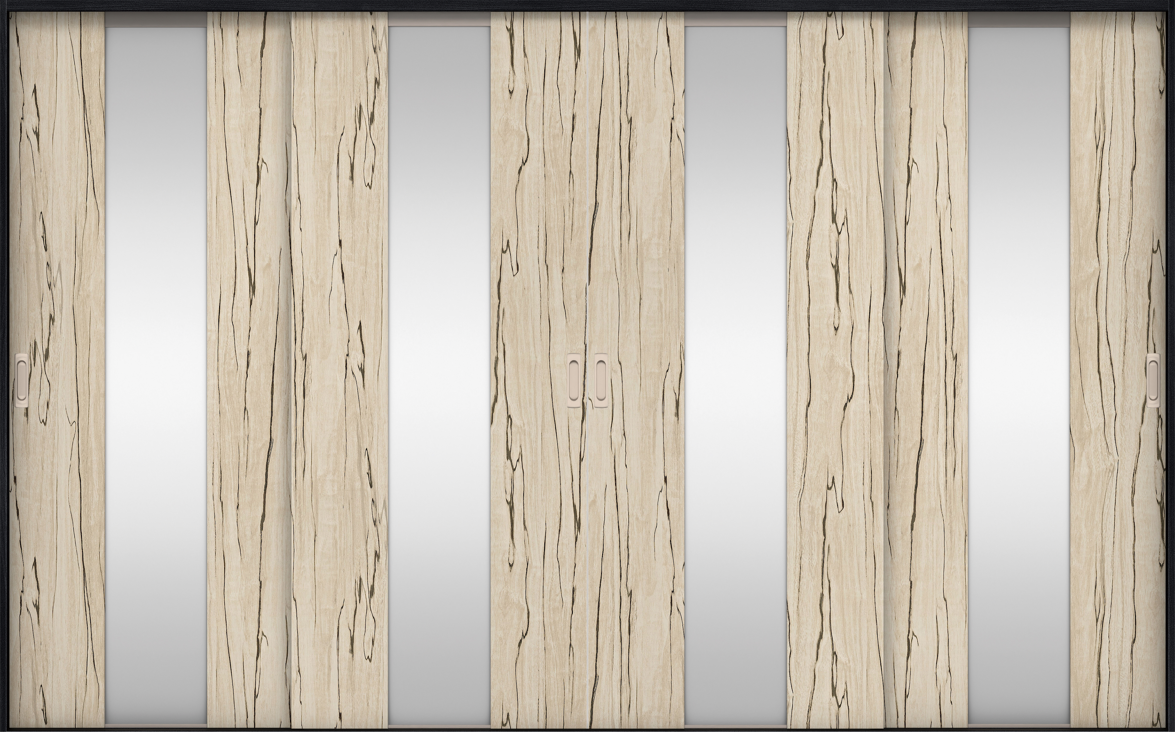 リビングドア　イエリア　引戸・４枚引違　扉セット　Ｇ５デザイン　３２６６幅用　２０００高　〈スロウベージュ柄〉　左右兼用　錠なし　ラクラクローズ付