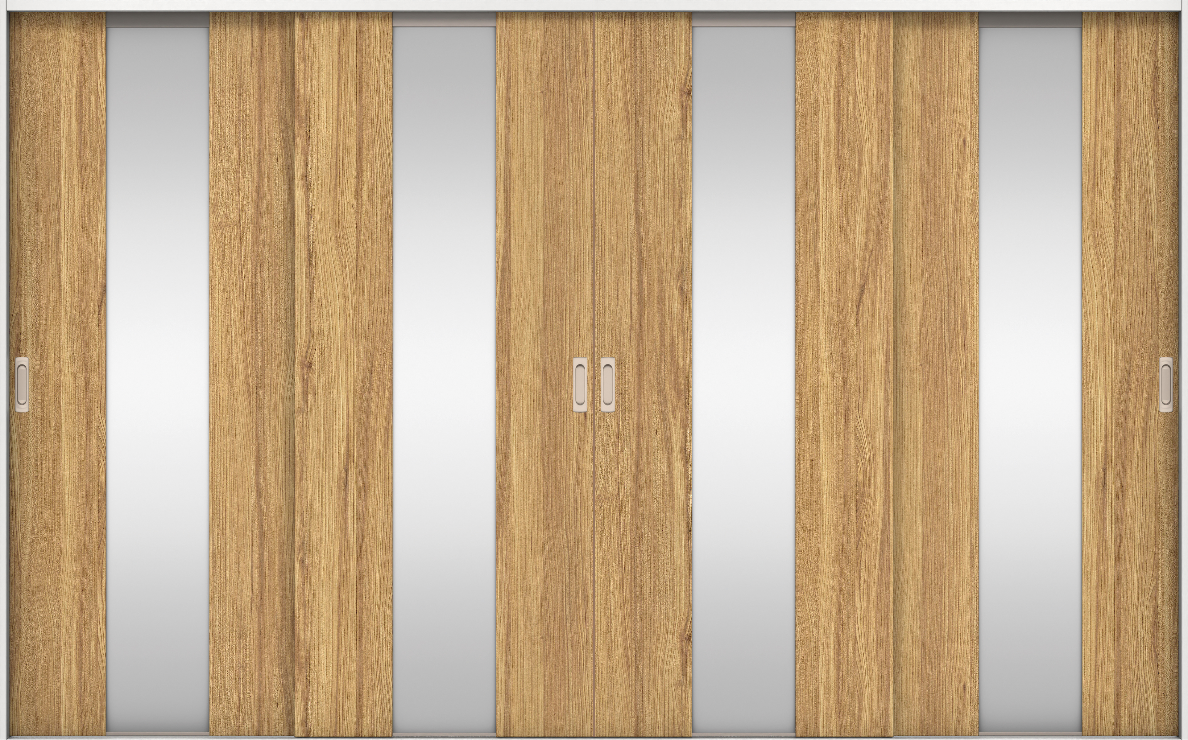 リビングドア　イエリア　引戸・４枚引違　扉セット　Ｇ５デザイン　３２６６幅用　２０００高　〈シナモンブラウン柄〉　左右兼用　錠なし　ラクラクローズ付