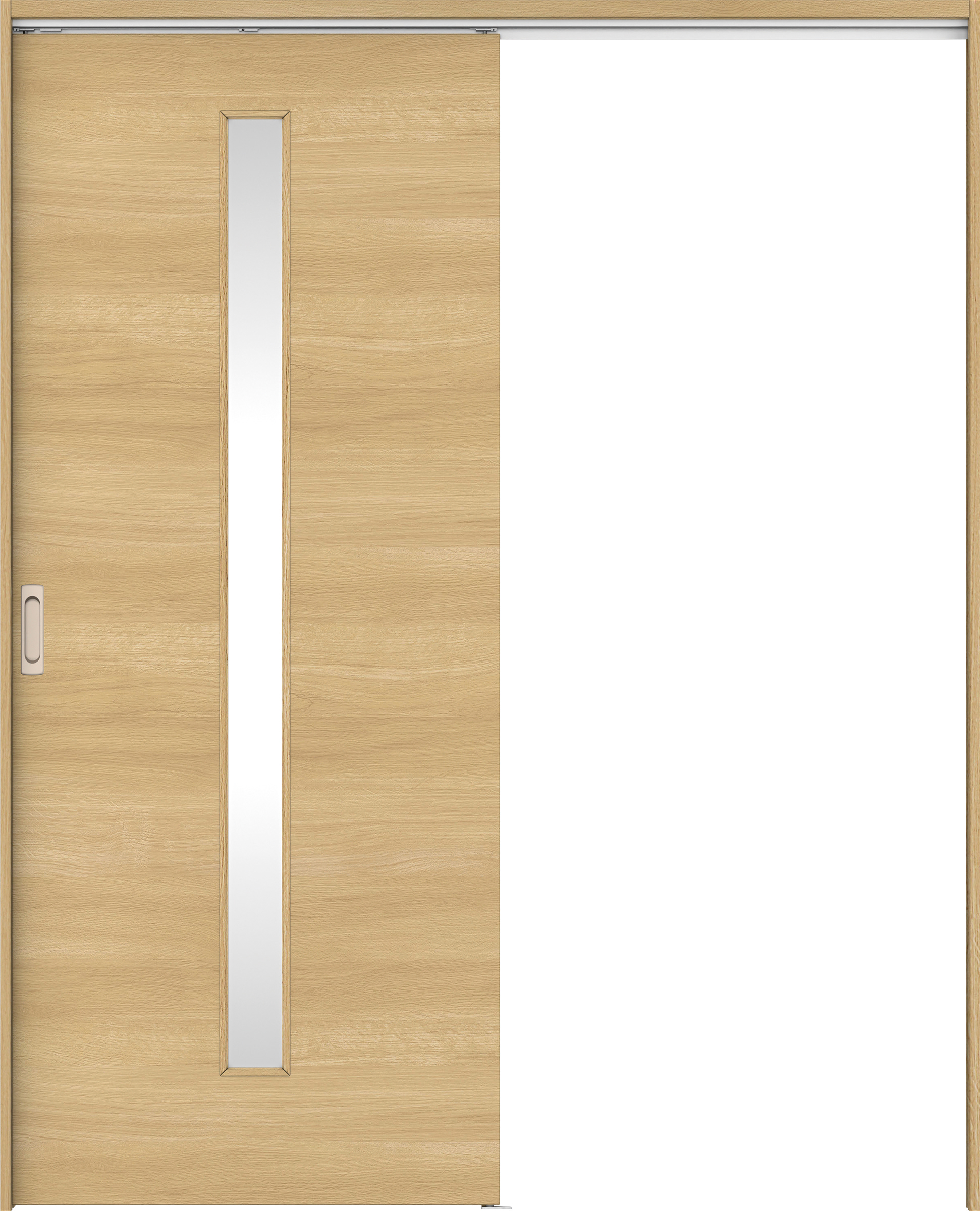 リビングドア　イエリア　吊戸・片引　扉セット　Ｕ８デザイン　１６４５幅用　２０００高　〈ライトオーカー柄〉　左右兼用　錠なし　ラクラクローズ付用