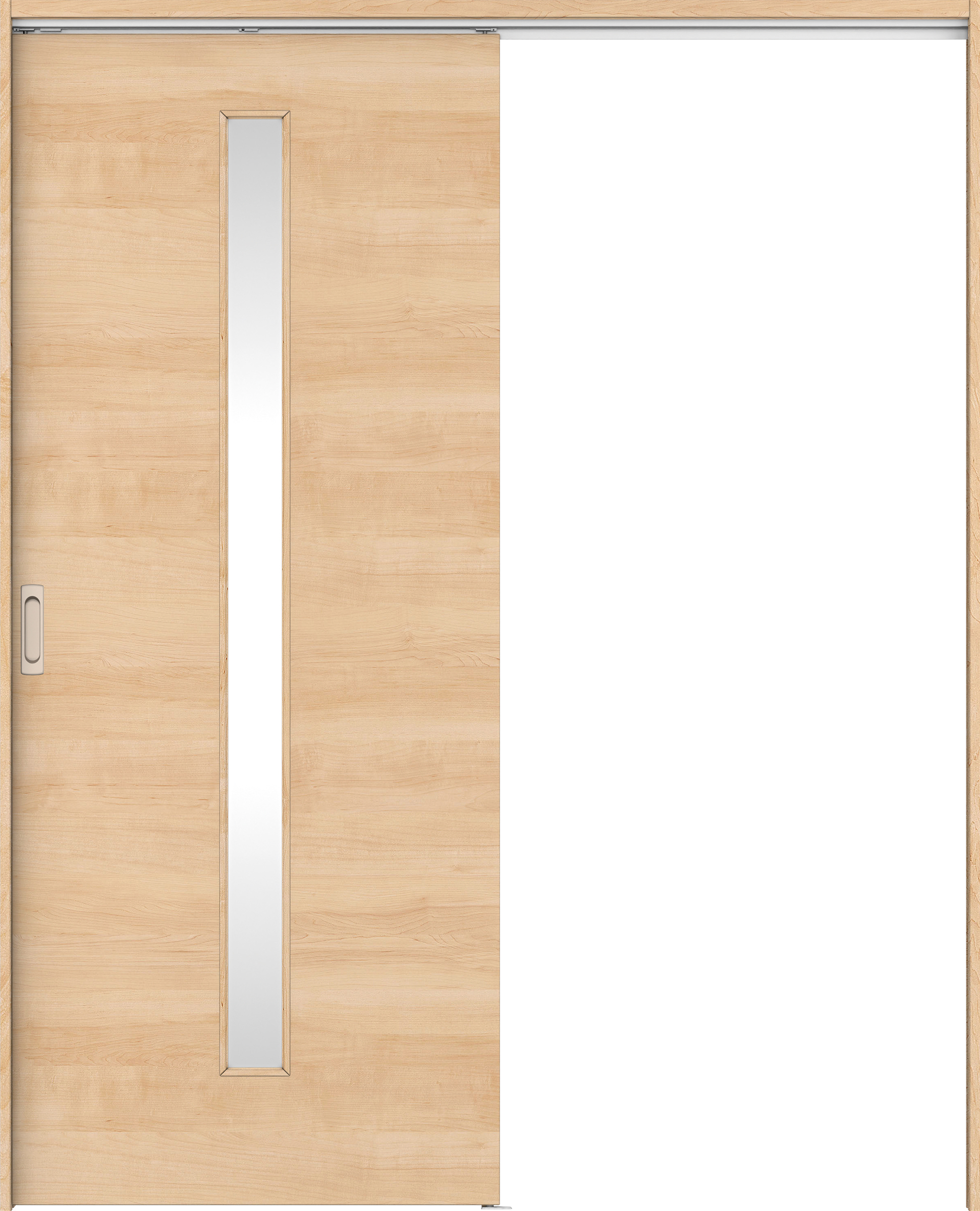 リビングドア　イエリア　吊戸・片引　扉セット　Ｕ８デザイン　１６４５幅用　２０００高　〈ミルベージュ柄〉　左右兼用　錠なし　ラクラクローズ付用