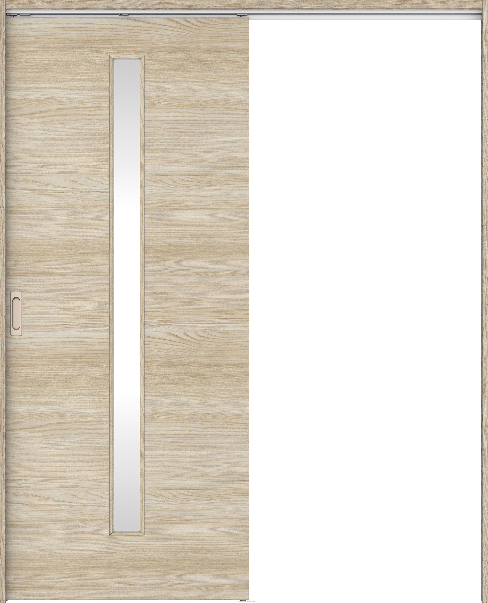 リビングドア　イエリア　吊戸・片引　扉セット　Ｕ８デザイン　１６４５幅用　２０００高　〈ソフトグレージュ柄〉　左右兼用　錠なし　ラクラクローズ付用