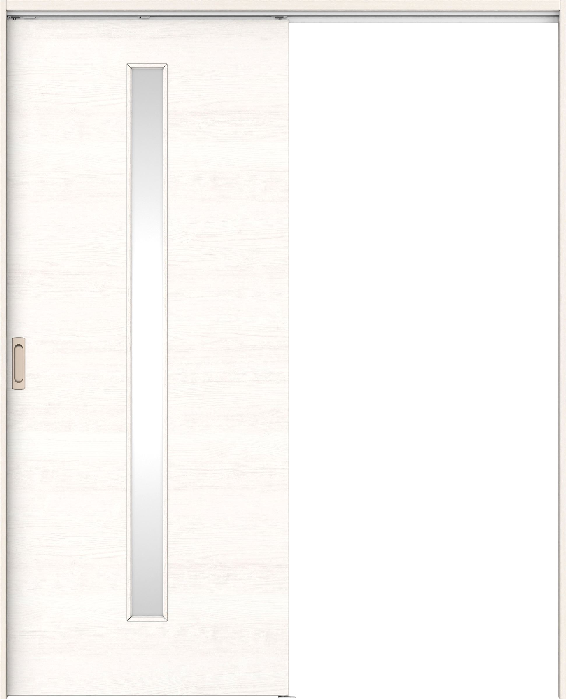 リビングドア　イエリア　吊戸・片引　扉セット　Ｕ８デザイン　１６４５幅用　２０００高　〈ネオホワイト柄〉　左右兼用　錠なし　ラクラクローズ付用