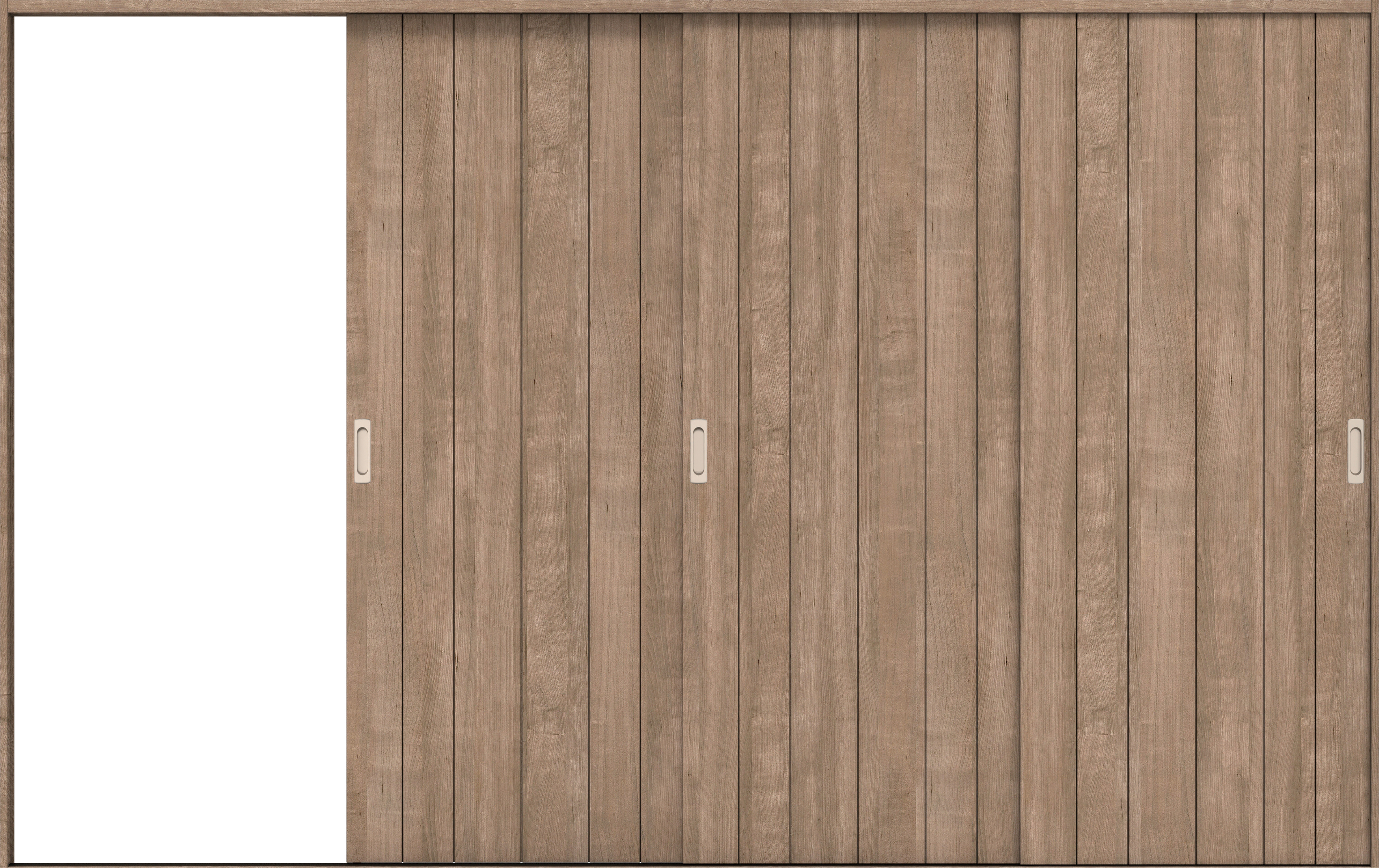 リビングドア　イエリア　引戸・３枚片引　扉セット　０Ｓデザイン　３２２９幅用　２０００高　〈トープグレー柄〉　左引用　錠なし　ラクラクローズ付