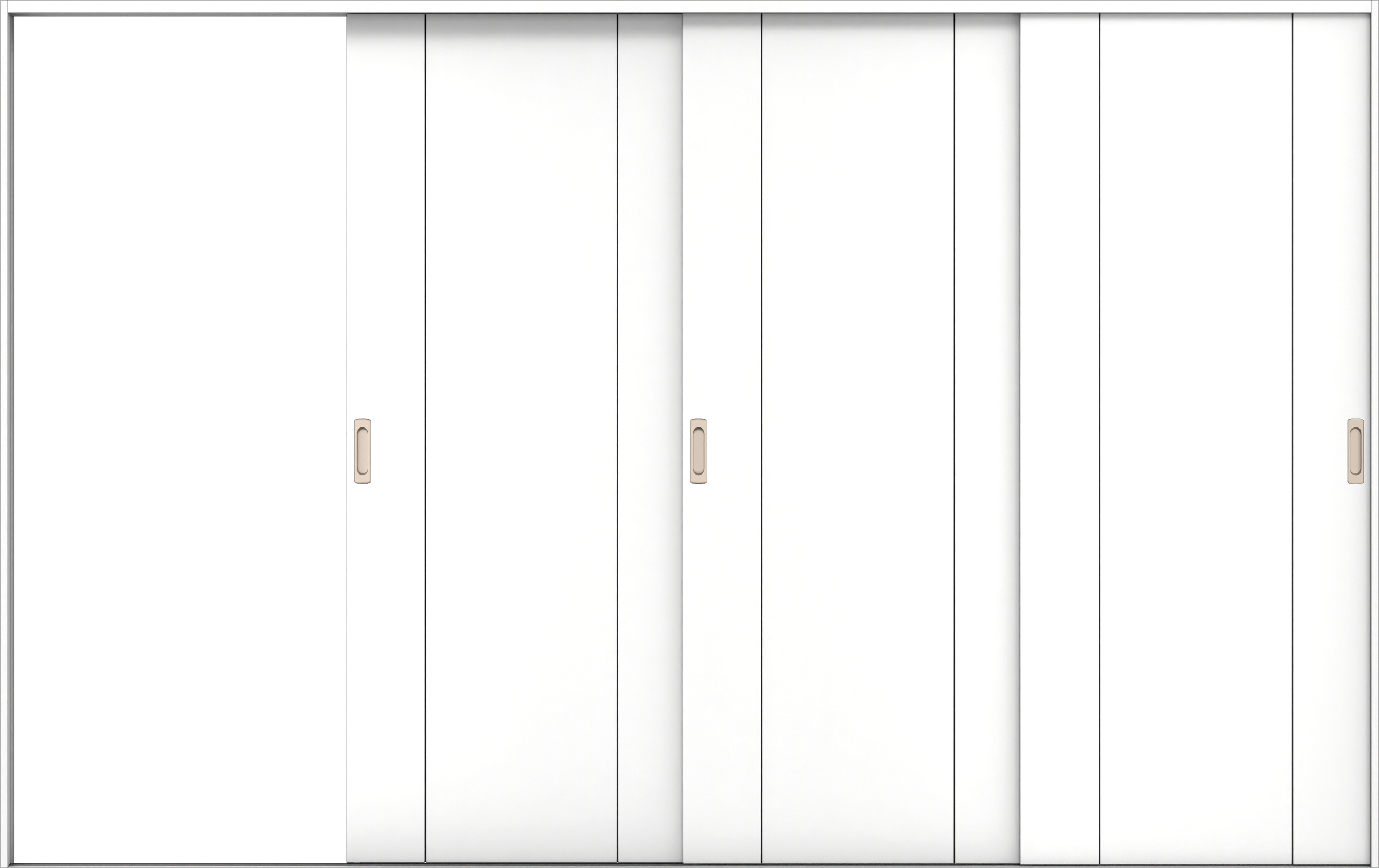 リビングドア　イエリア　引戸・３枚片引　扉セット　１Ｐデザイン　３２２９幅用　２０００高　〈パウダーホワイト柄〉　左引用　錠なし　ラクラクローズ付