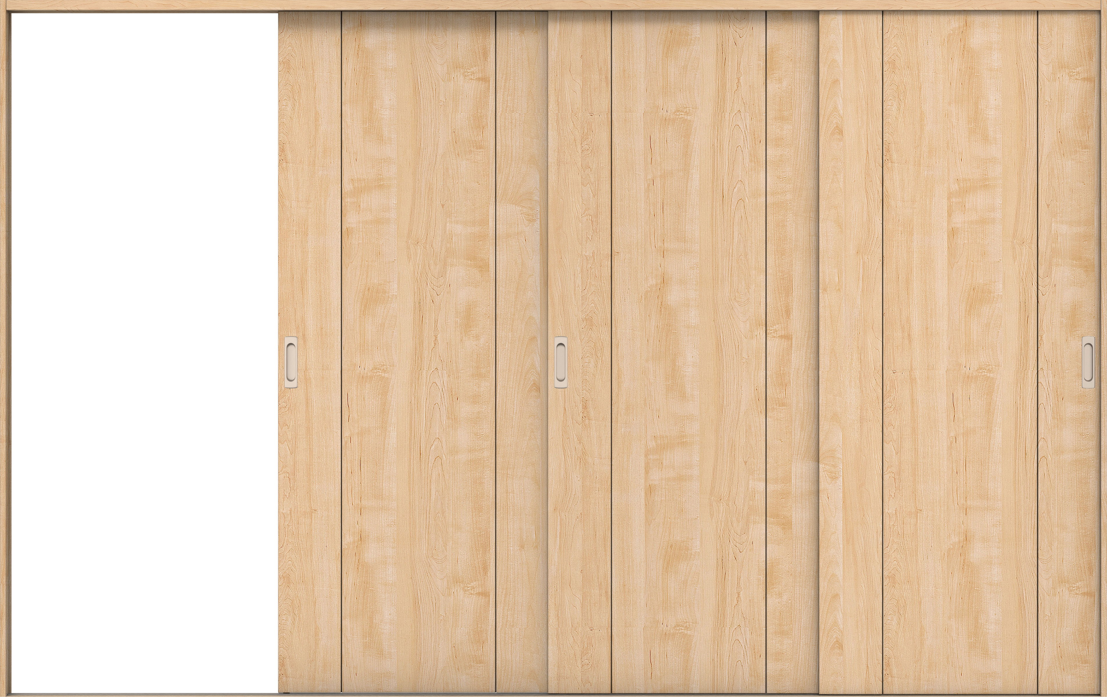 リビングドア　イエリア　引戸・３枚片引　扉セット　１Ｐデザイン　３２２９幅用　２０００高　〈ミルベージュ柄〉　左引用　錠なし　ラクラクローズ付