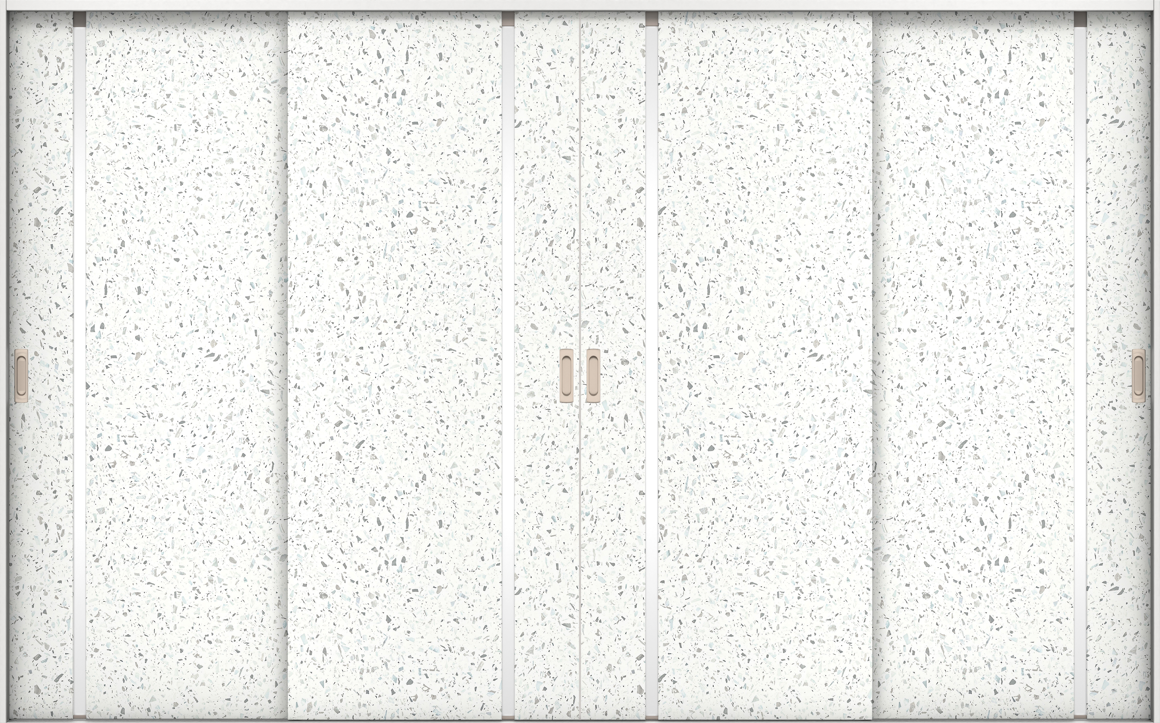 リビングドア　イエリア　引戸・４枚引違　扉セット　Ｌ９デザイン　３２６６幅用　２０００高　〈テラゾホワイト柄〉　左右兼用　錠なし　ラクラクローズ付