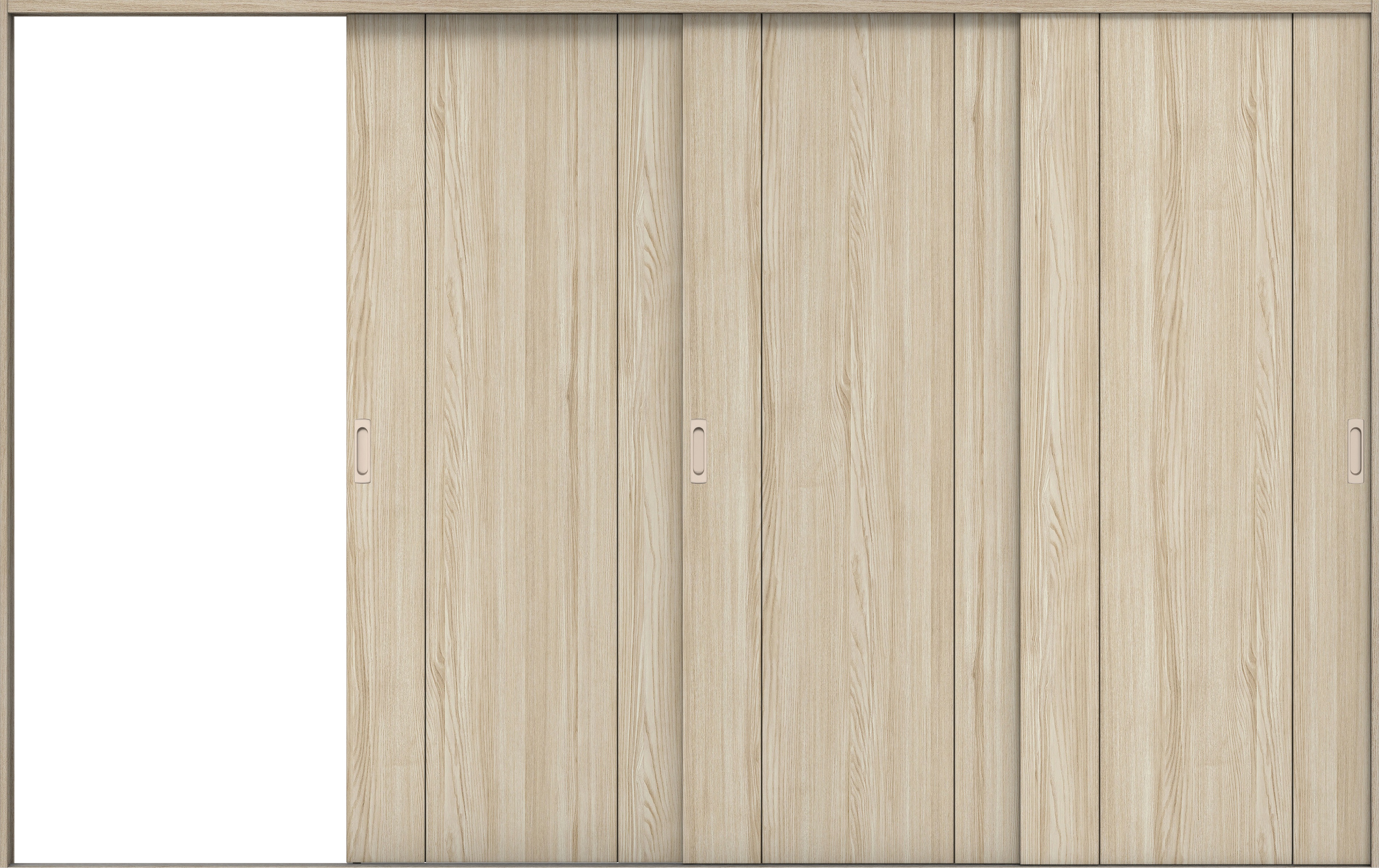 リビングドア　イエリア　引戸・３枚片引　扉セット　１Ｐデザイン　３２２９幅用　２０００高　〈ソフトグレージュ柄〉　左引用　錠なし　ラクラクローズ付