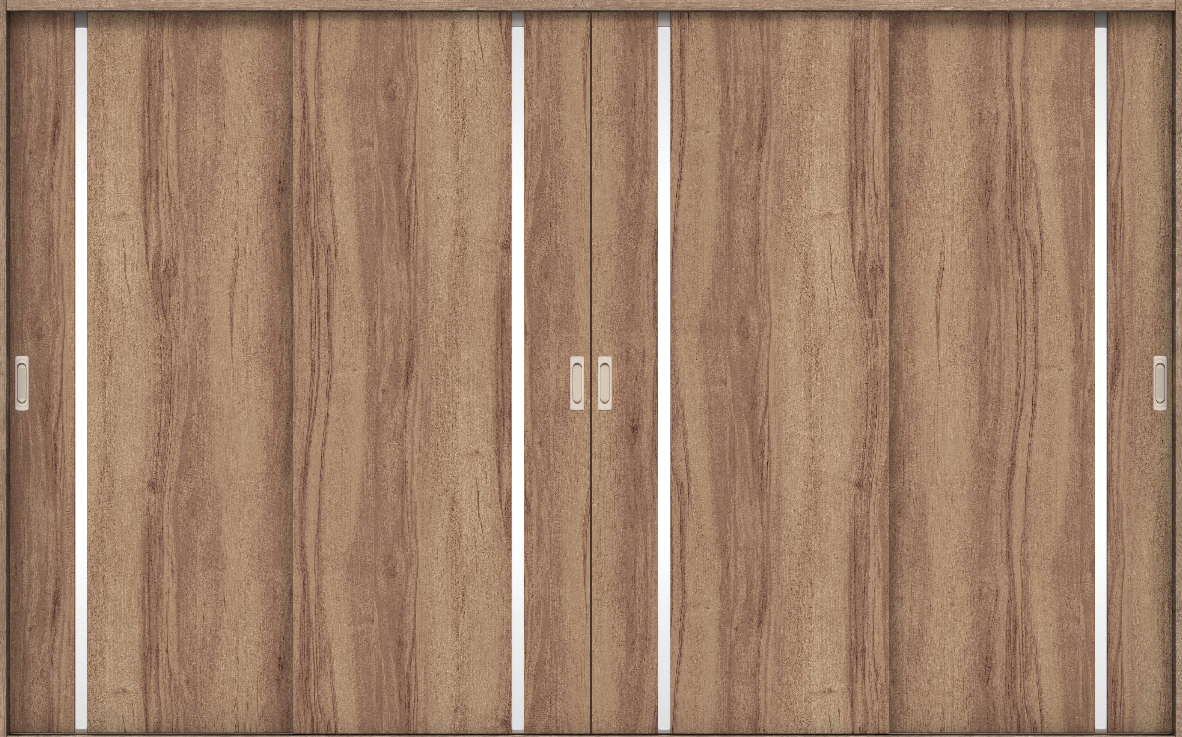 リビングドア　イエリア　引戸・４枚引違　扉セット　Ｌ９デザイン　３２６６幅用　２０００高　〈バームブラウン柄〉　左右兼用　錠なし　ラクラクローズ付