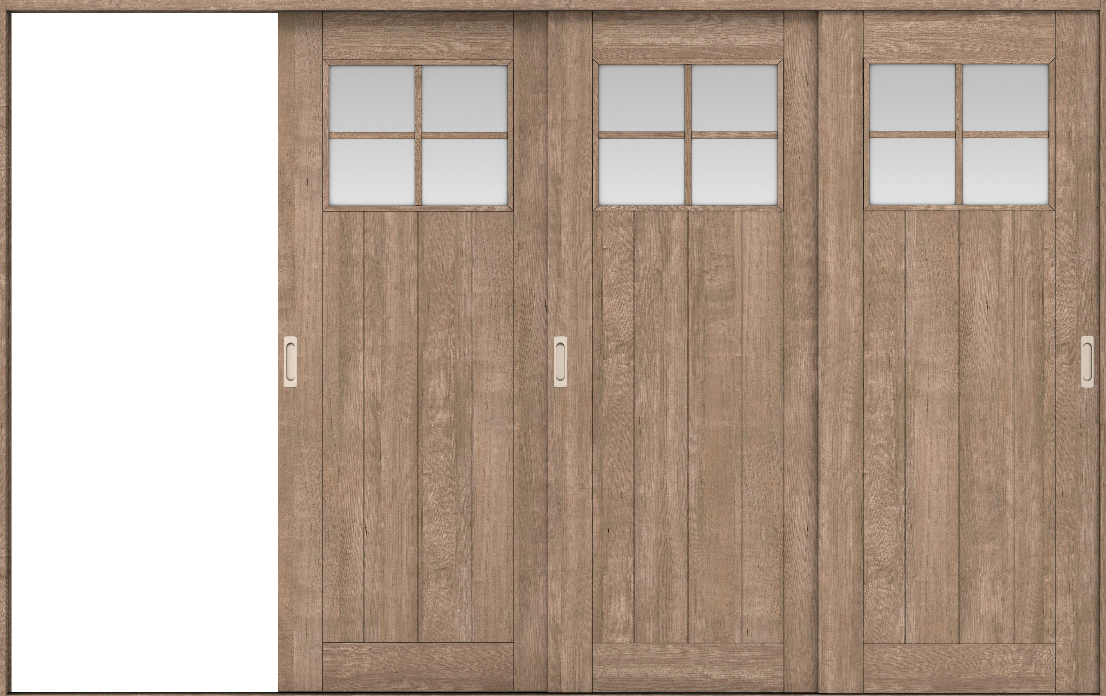 リビングドア　イエリア　引戸・３枚片引　扉セット　１Ｓデザイン　３２２９幅用　２０００高　〈トープグレー柄〉　左引用　錠なし　ラクラクローズ付