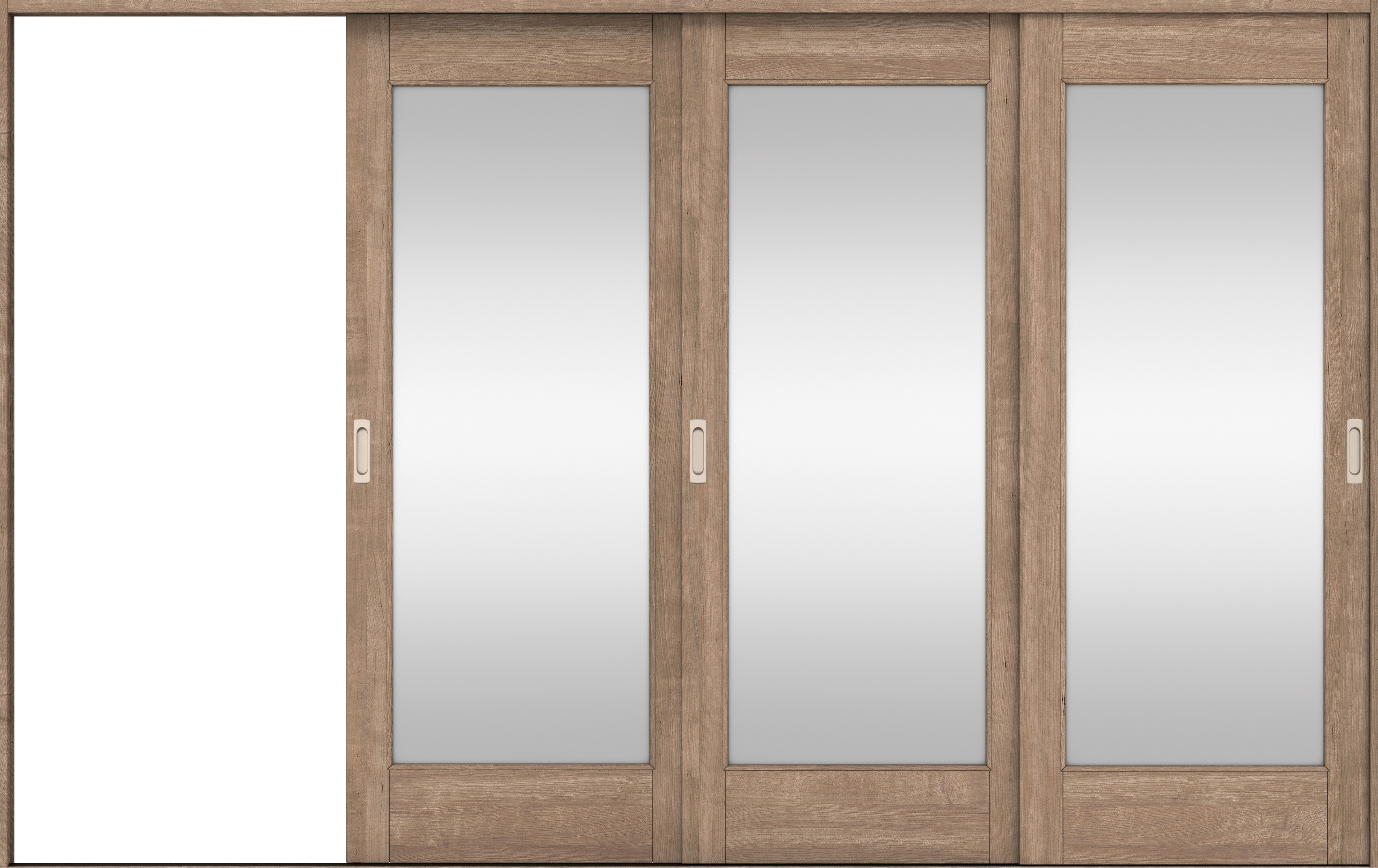 リビングドア　イエリア　引戸・３枚片引　扉セット　２１デザイン　３２２９幅用　２０００高　〈トープグレー柄〉　左引用　錠なし　ラクラクローズ付