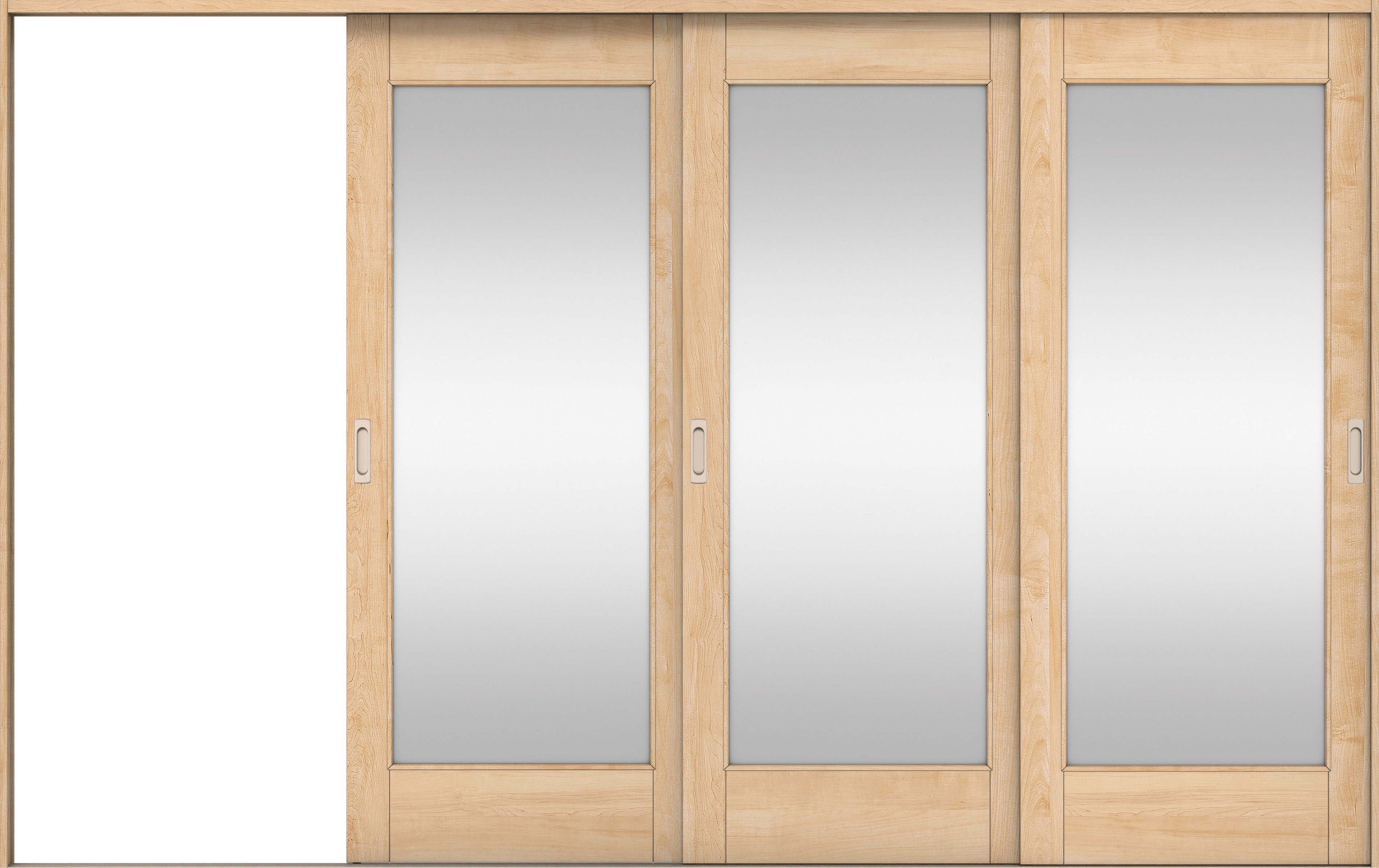 リビングドア　イエリア　引戸・３枚片引　扉セット　２１デザイン　３２２９幅用　２０００高　〈ミルベージュ柄〉　左引用　錠なし　ラクラクローズ付