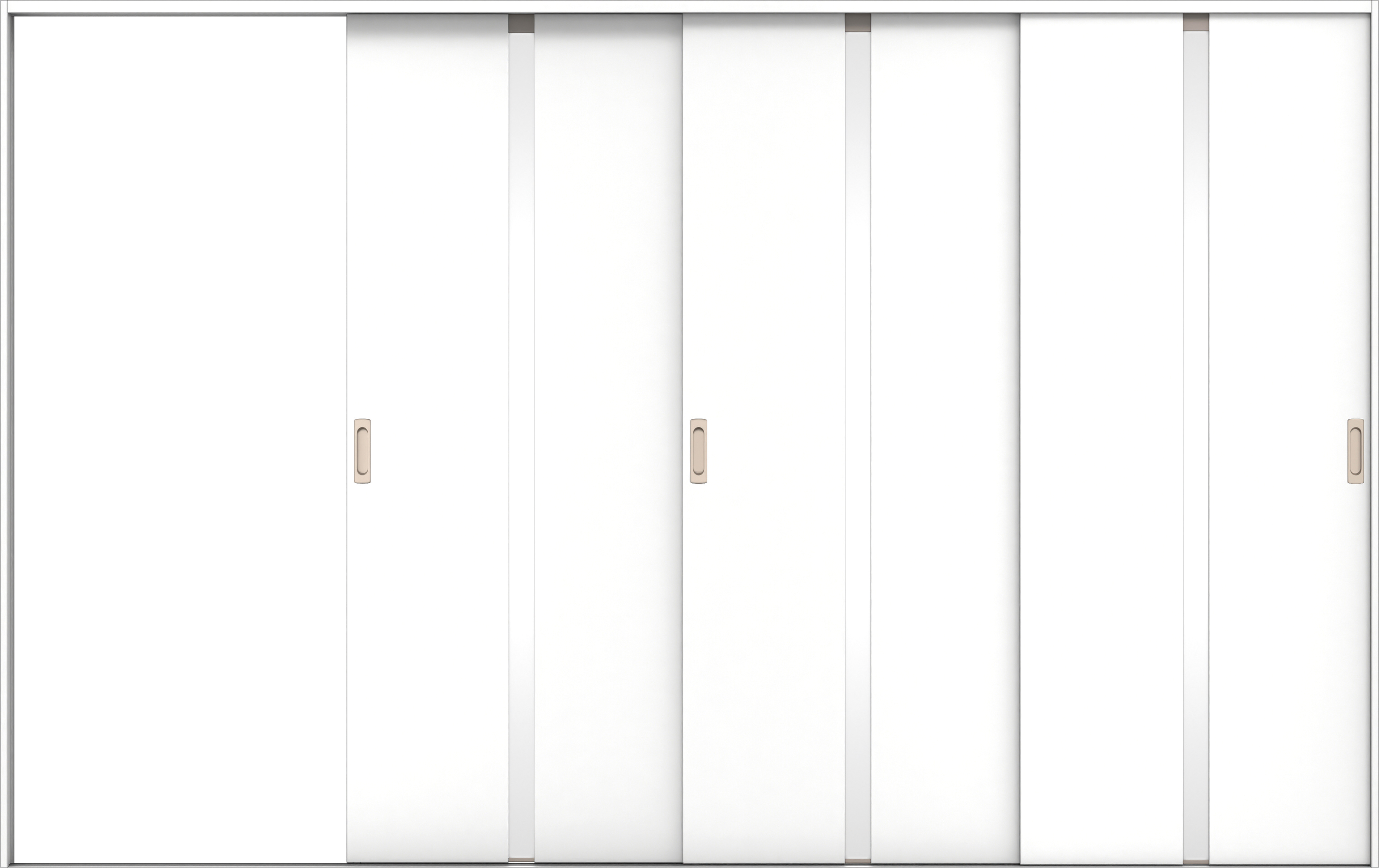 リビングドア　イエリア　引戸・３枚片引　扉セット　２Ｐデザイン　３２２９幅用　２０００高　〈パウダーホワイト柄〉　左引用　錠なし　ラクラクローズ付