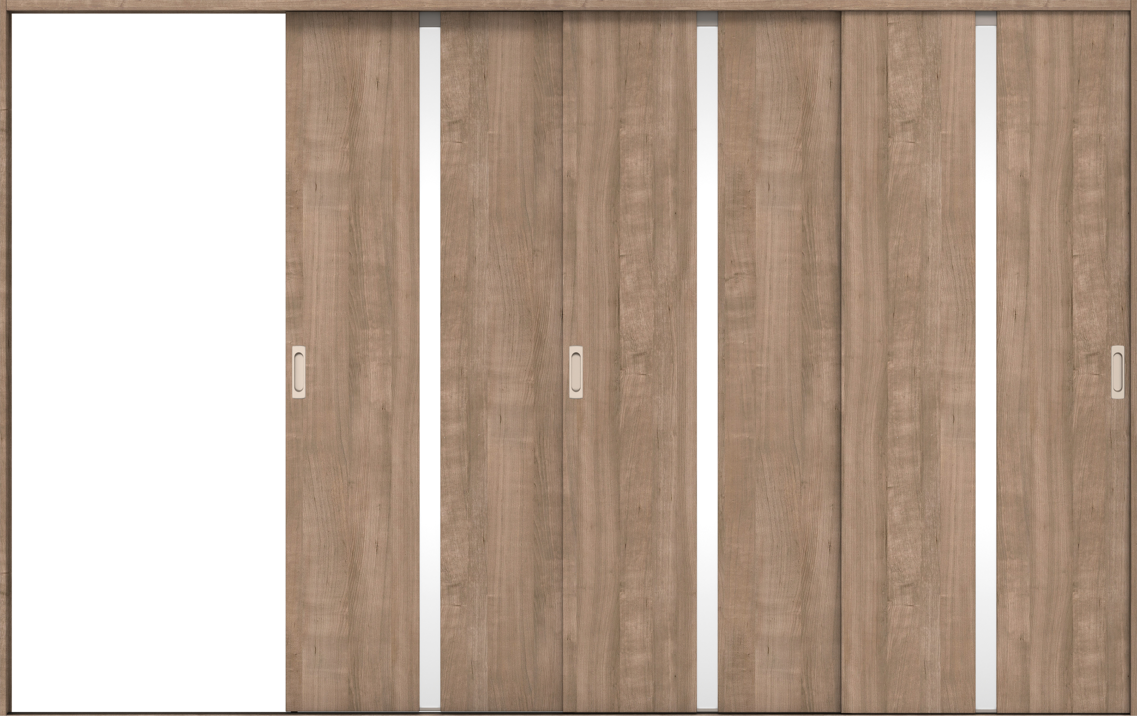 リビングドア　イエリア　引戸・３枚片引　扉セット　２Ｐデザイン　３２２９幅用　２０００高　〈トープグレー柄〉　左引用　錠なし　ラクラクローズ付