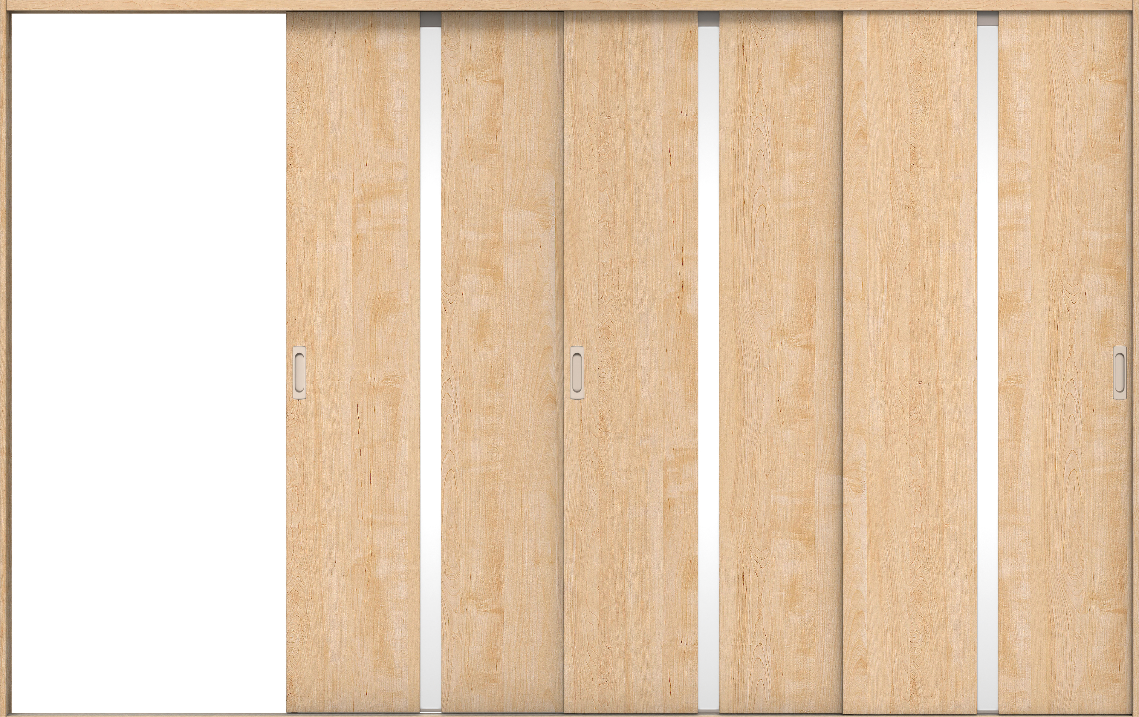 リビングドア　イエリア　引戸・３枚片引　扉セット　２Ｐデザイン　３２２９幅用　２０００高　〈ミルベージュ柄〉　左引用　錠なし　ラクラクローズ付