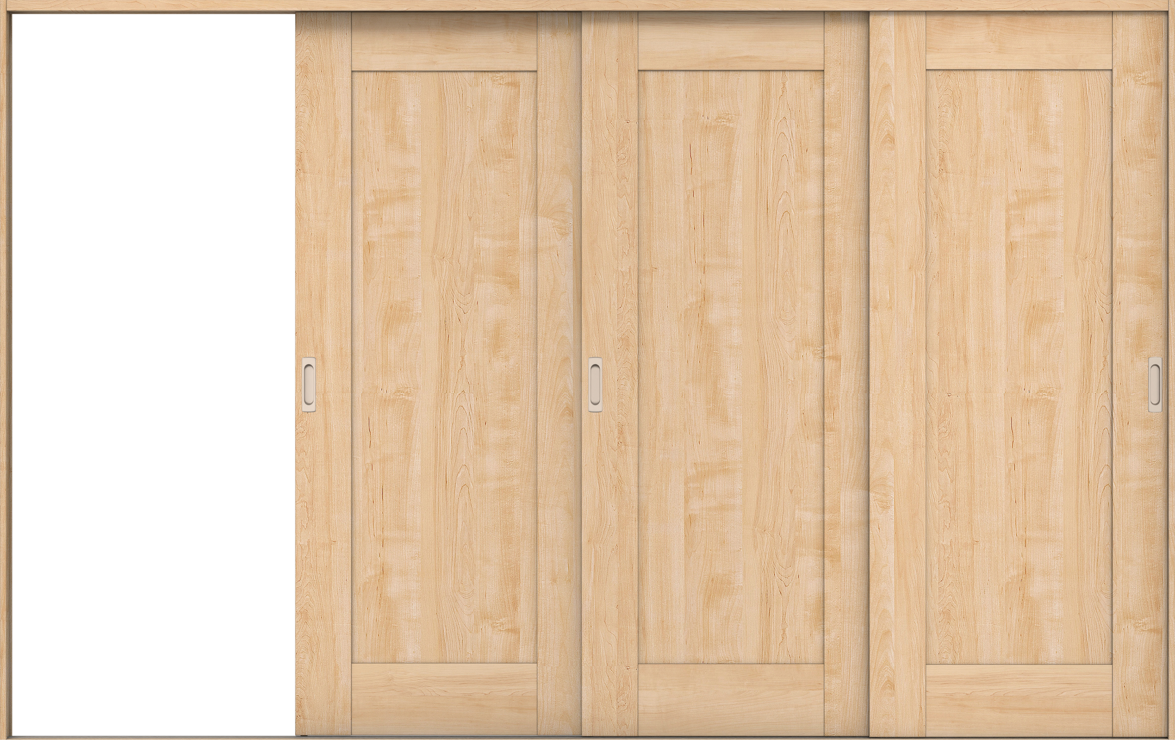 リビングドア　イエリア　引戸・３枚片引　扉セット　３８デザイン　３２２９幅用　２０００高　〈ミルベージュ柄〉　左引用　錠なし　ラクラクローズ付