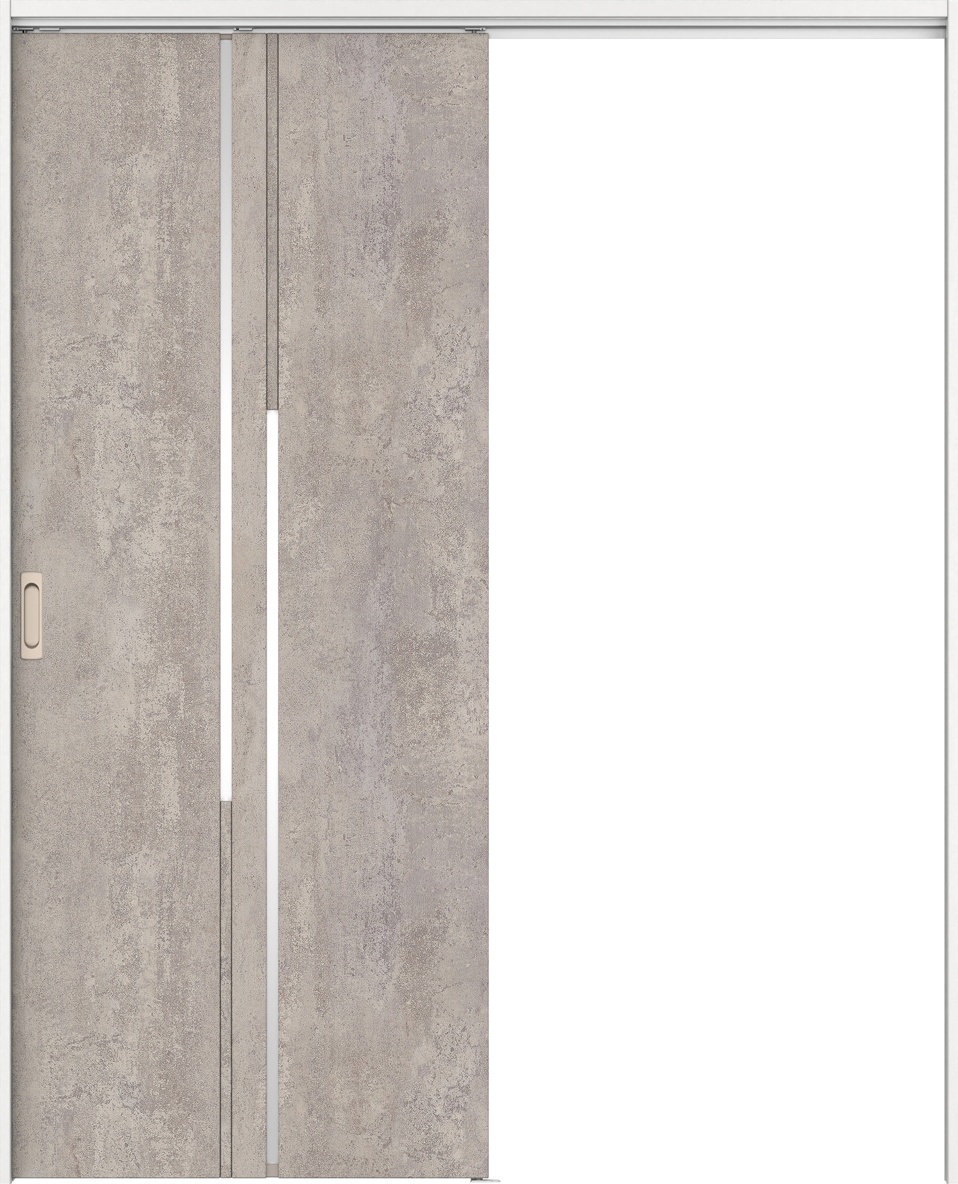 リビングドア　イエリア　吊戸・片引　扉セット　７Ｐデザイン　１６４５幅用　２０００高　〈コンクリートグレー柄〉　左右兼用　錠なし　ラクラクローズ付用