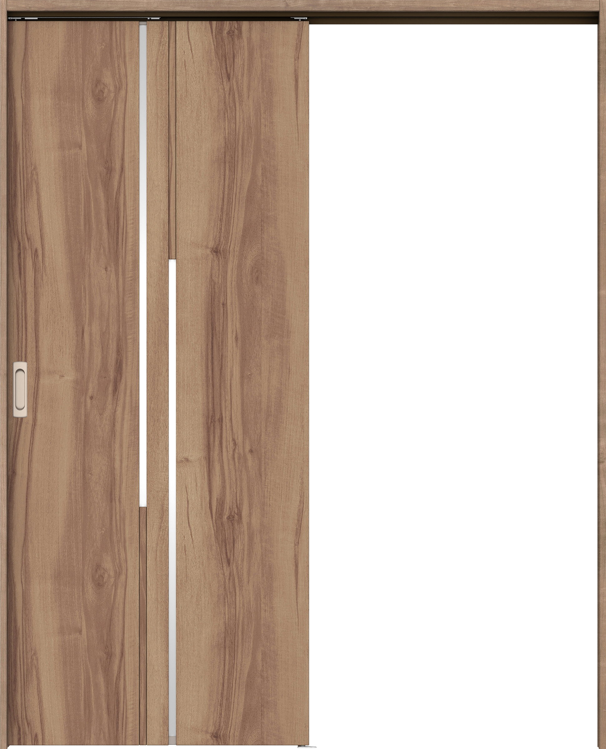 リビングドア　イエリア　吊戸・片引　扉セット　７Ｐデザイン　１６４５幅用　２０００高　〈バームブラウン柄〉　左右兼用　錠なし　ラクラクローズ付用