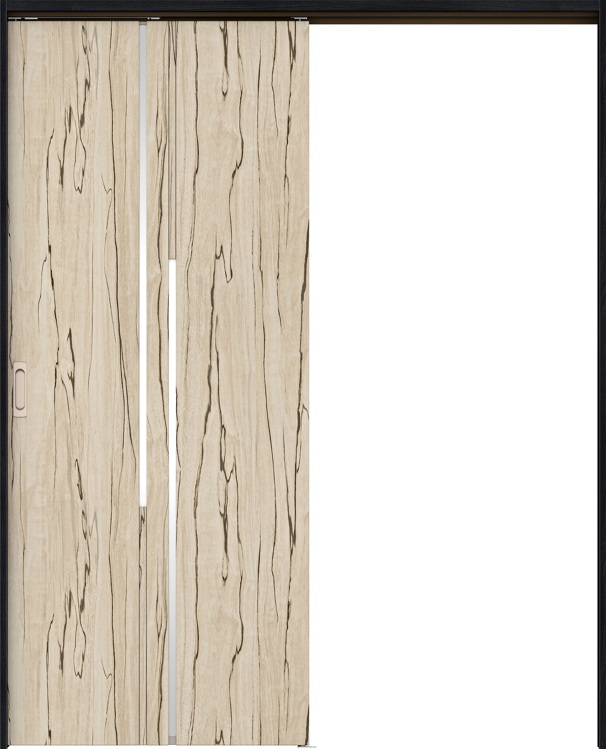 リビングドア　イエリア　吊戸・片引　扉セット　７Ｐデザイン　１６４５幅用　２０００高　〈スロウベージュ柄〉　左右兼用　錠なし　ラクラクローズ付用