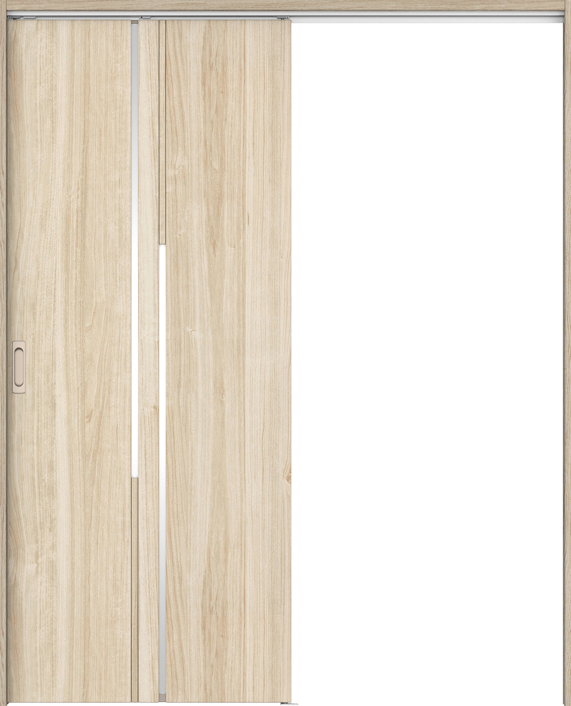 リビングドア　イエリア　吊戸・片引　扉セット　７Ｐデザイン　１６４５幅用　２０００高　〈コットンベージュ柄〉　左右兼用　錠なし　ラクラクローズ付用