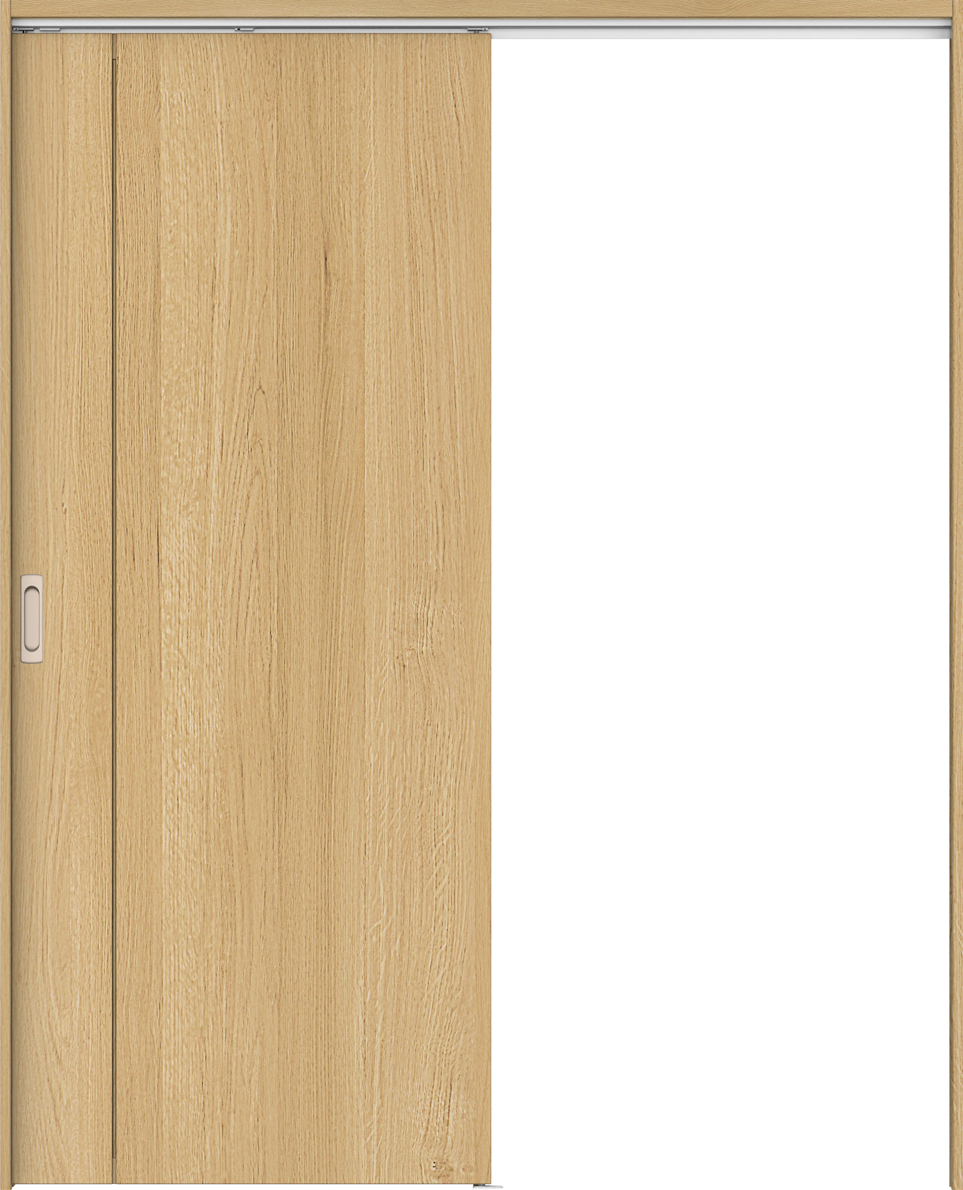 リビングドア　イエリア　吊戸・片引　扉セット　Ｂ１デザイン　１４５０幅用　２０００高　〈ライトオーカー柄〉　左右兼用　錠なし　ラクラクローズ付用