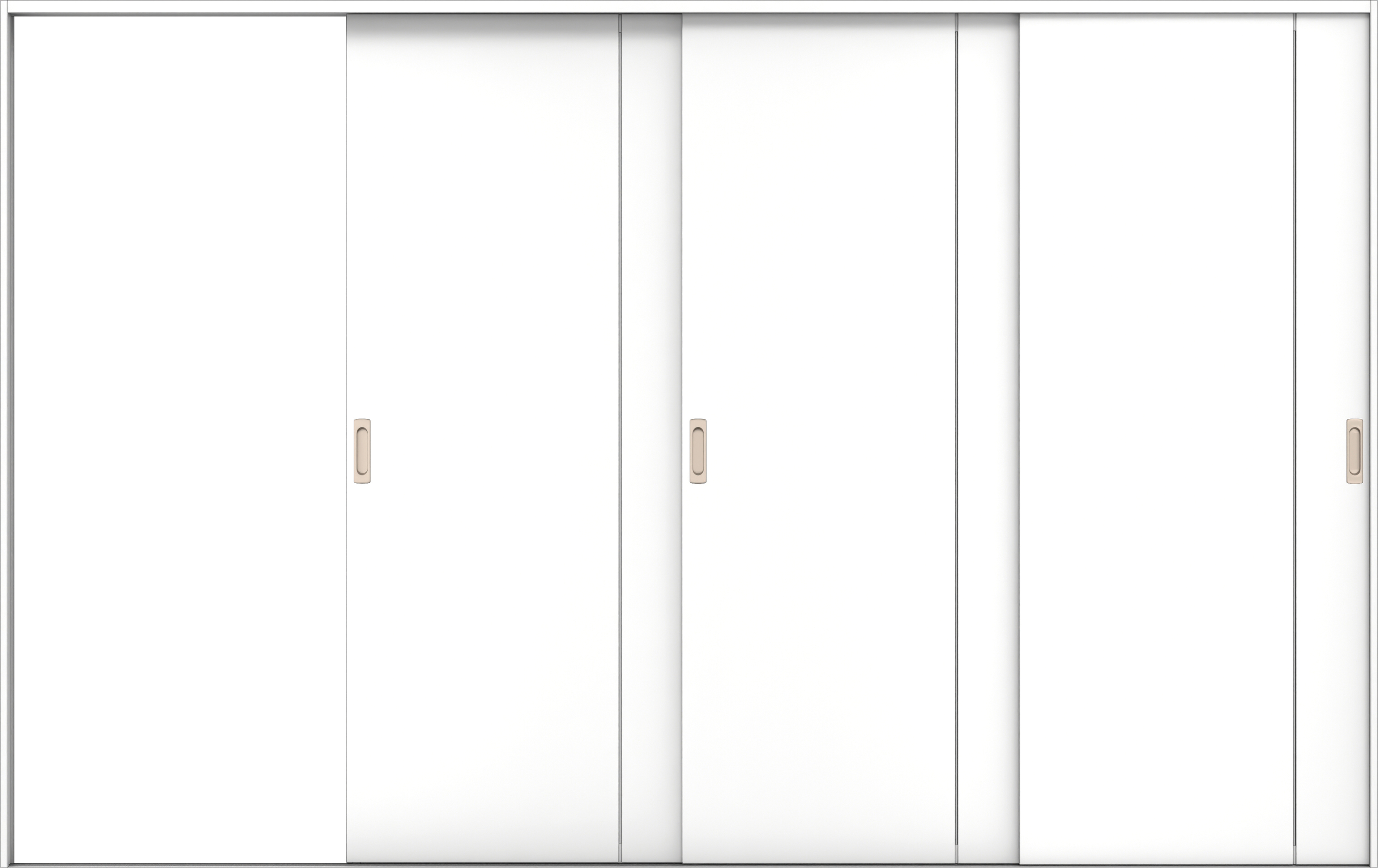 リビングドア　イエリア　引戸・３枚片引　扉セット　Ｂ１デザイン　３２２９幅用　２０００高　〈パウダーホワイト柄〉　左引用　錠なし　ラクラクローズ付