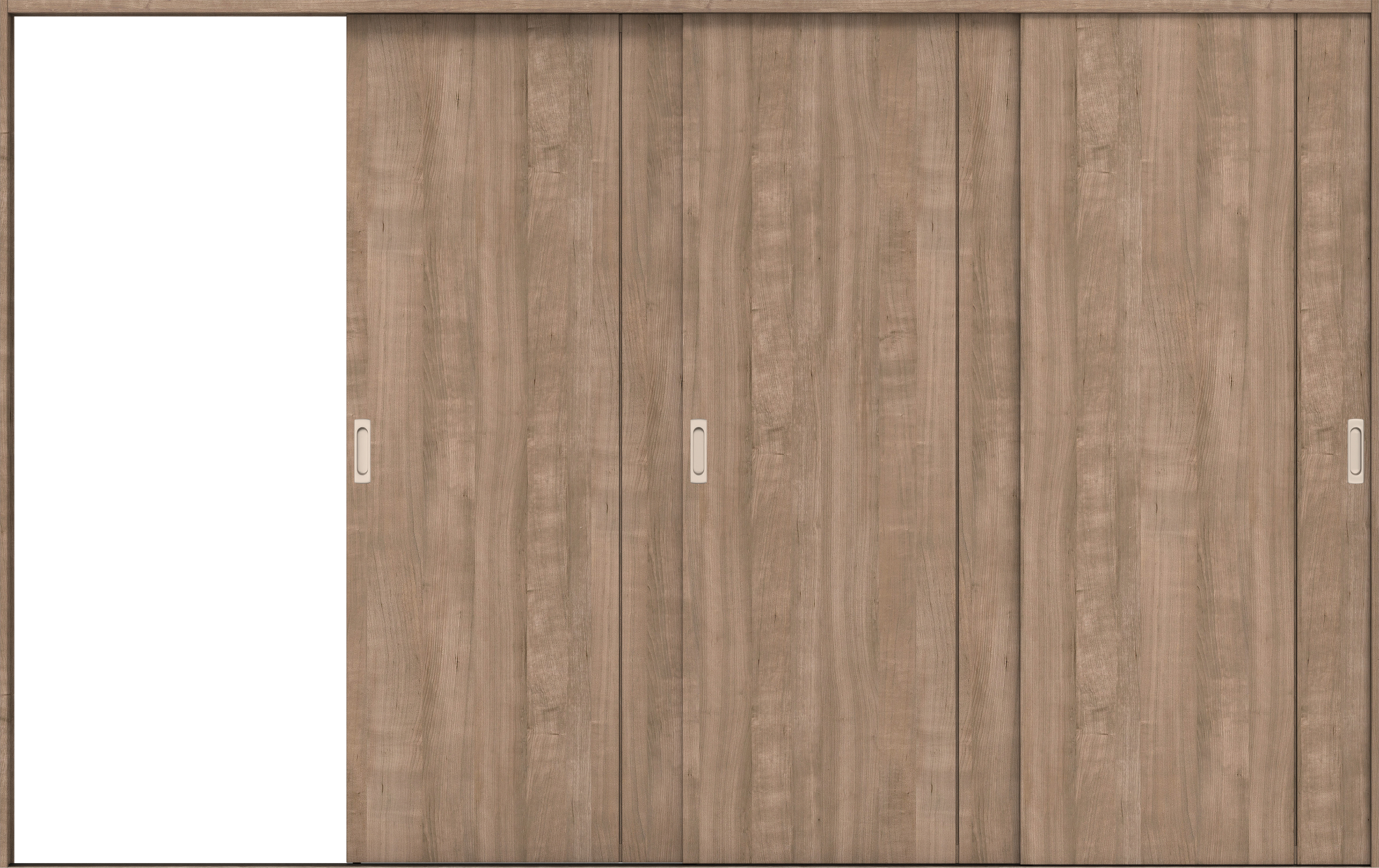 リビングドア　イエリア　引戸・３枚片引　扉セット　Ｂ１デザイン　３２２９幅用　２０００高　〈トープグレー柄〉　左引用　錠なし　ラクラクローズ付