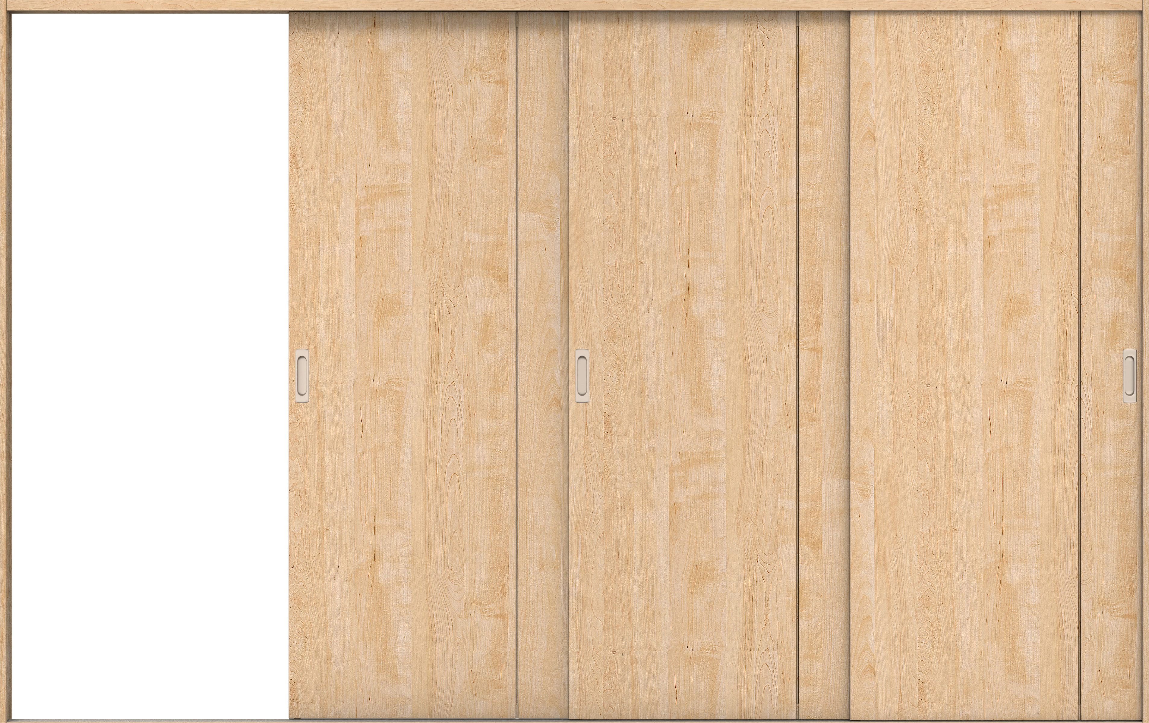 リビングドア　イエリア　引戸・３枚片引　扉セット　Ｂ１デザイン　３２２９幅用　２０００高　〈ミルベージュ柄〉　左引用　錠なし　ラクラクローズ付