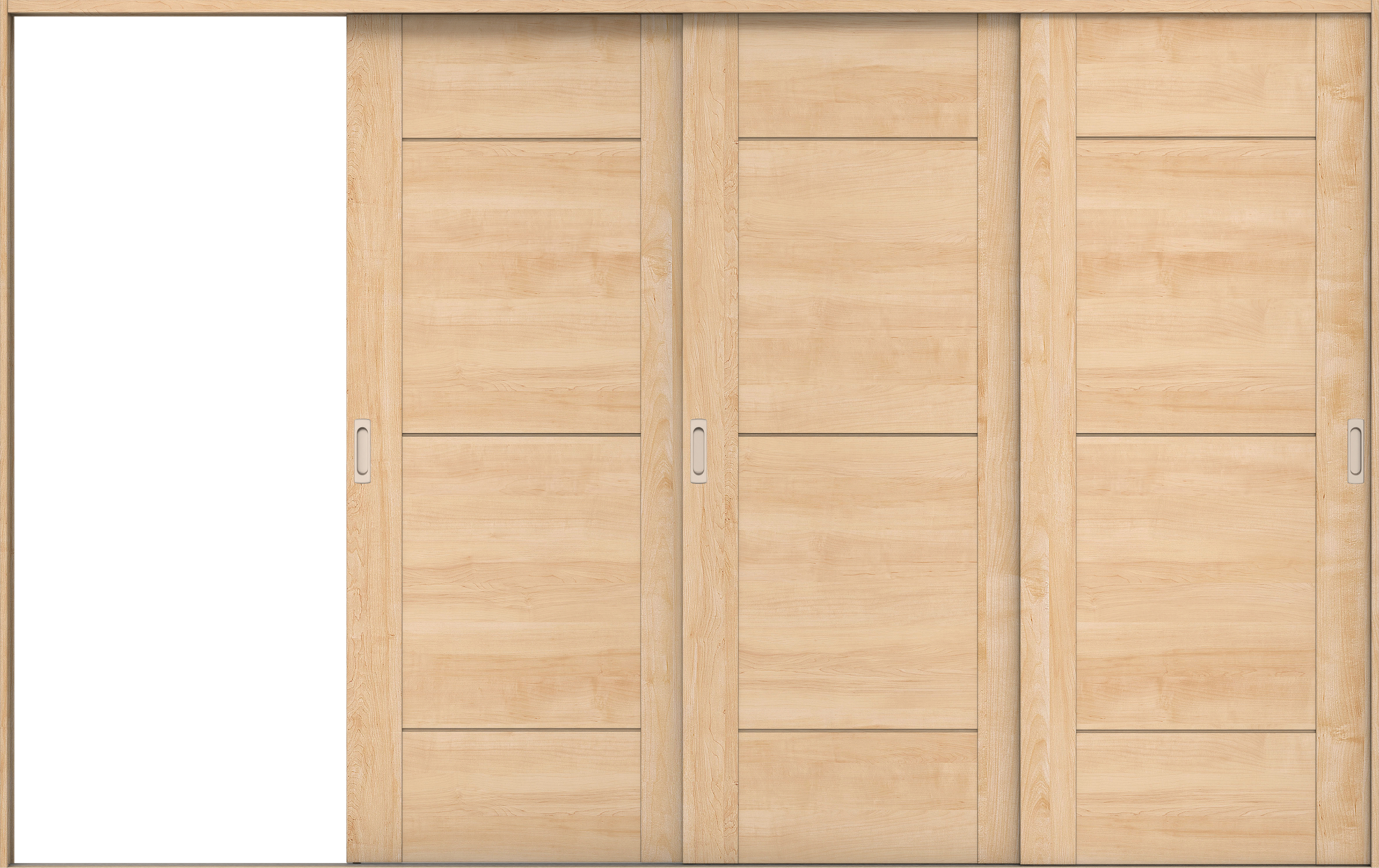 リビングドア　イエリア　引戸・３枚片引　扉セット　Ｂ９デザイン　３２２９幅用　２０００高　〈ミルベージュ柄〉　左引用　錠なし　ラクラクローズ付