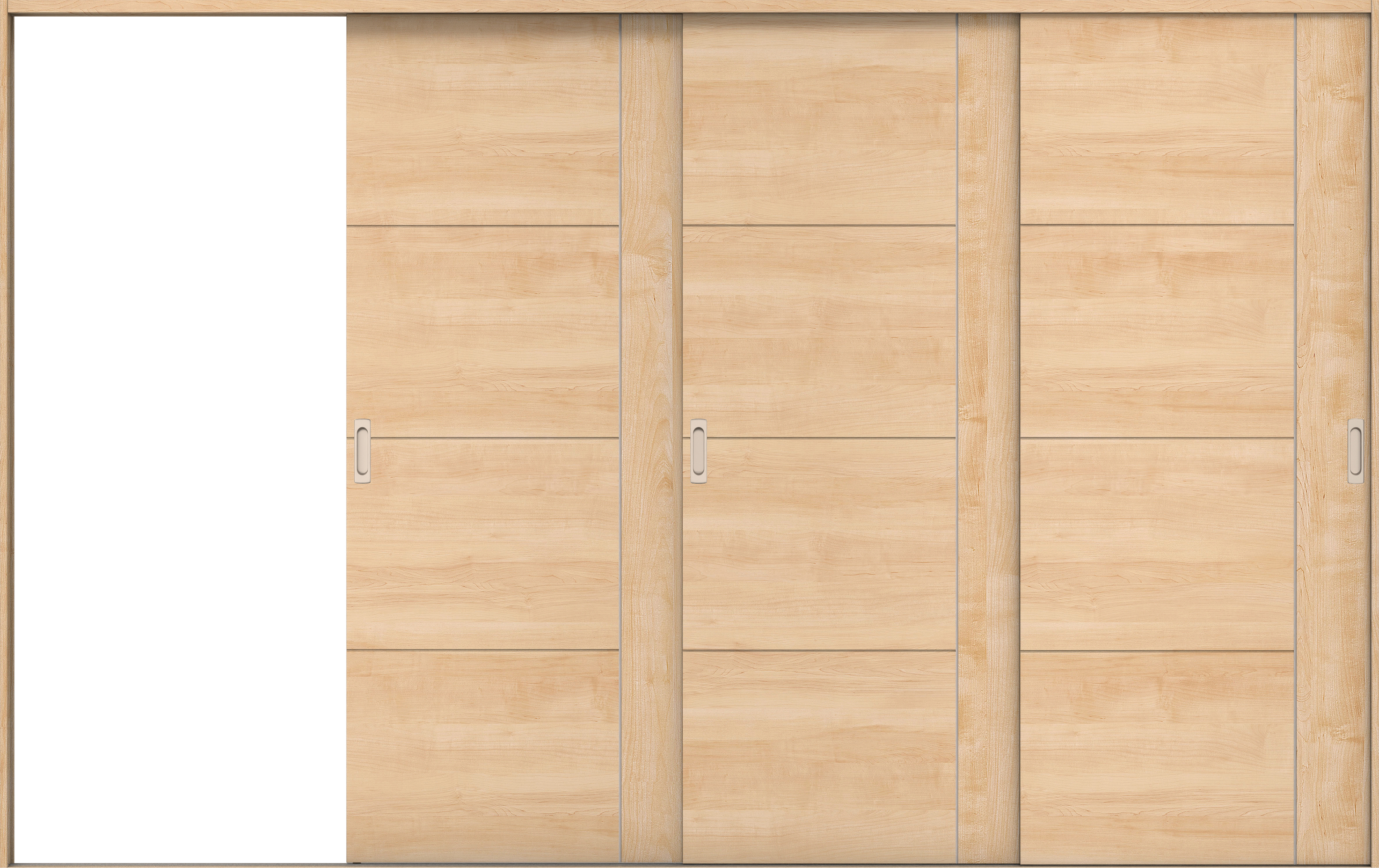 リビングドア　イエリア　引戸・３枚片引　扉セット　Ｄ１デザイン　３２２９幅用　２０００高　〈ミルベージュ柄〉　左引用　錠なし　ラクラクローズ付