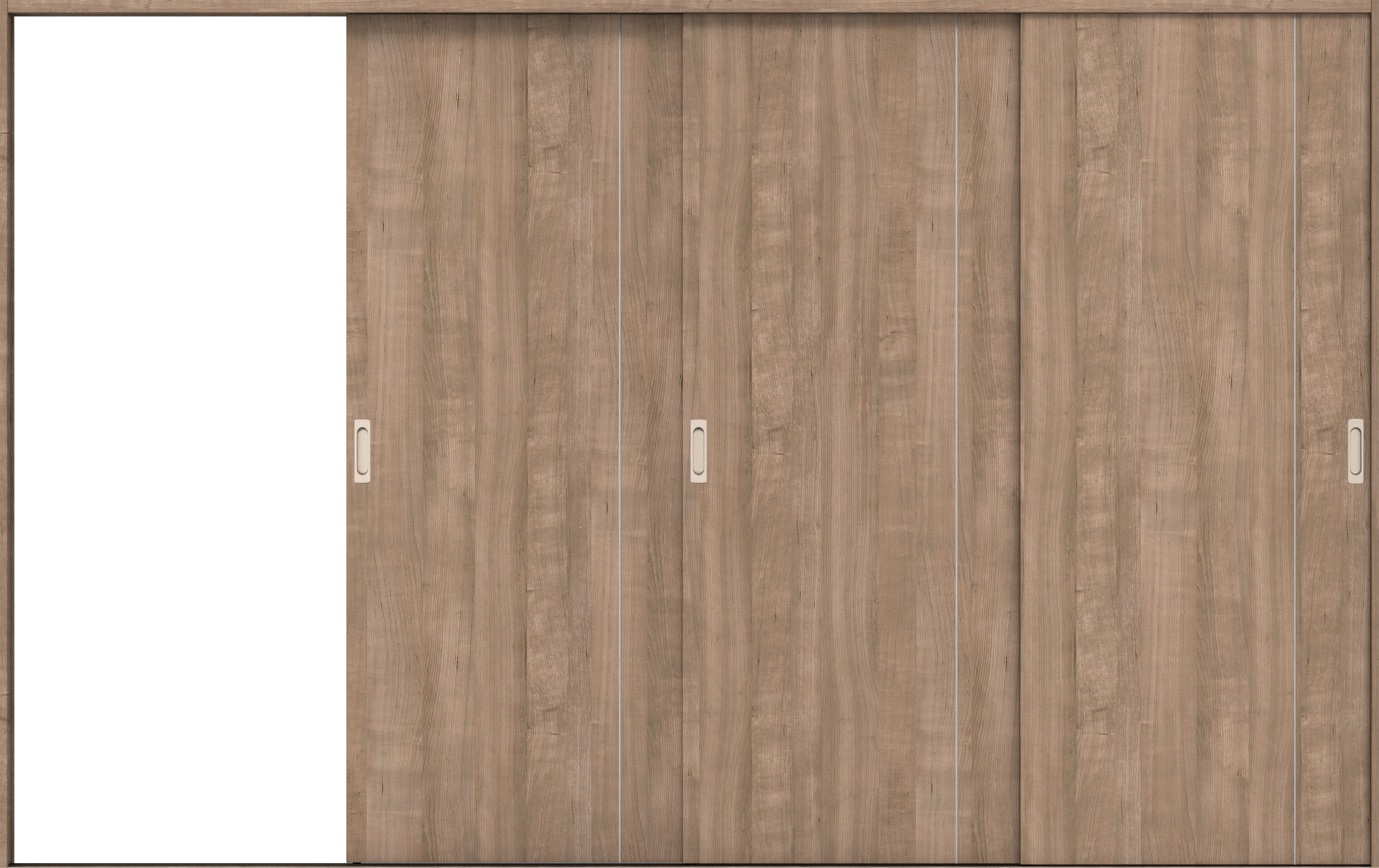 リビングドア　イエリア　引戸・３枚片引　扉セット　Ｄ３デザイン　３２２９幅用　２０００高　〈トープグレー柄〉　左引用　錠なし　ラクラクローズ付