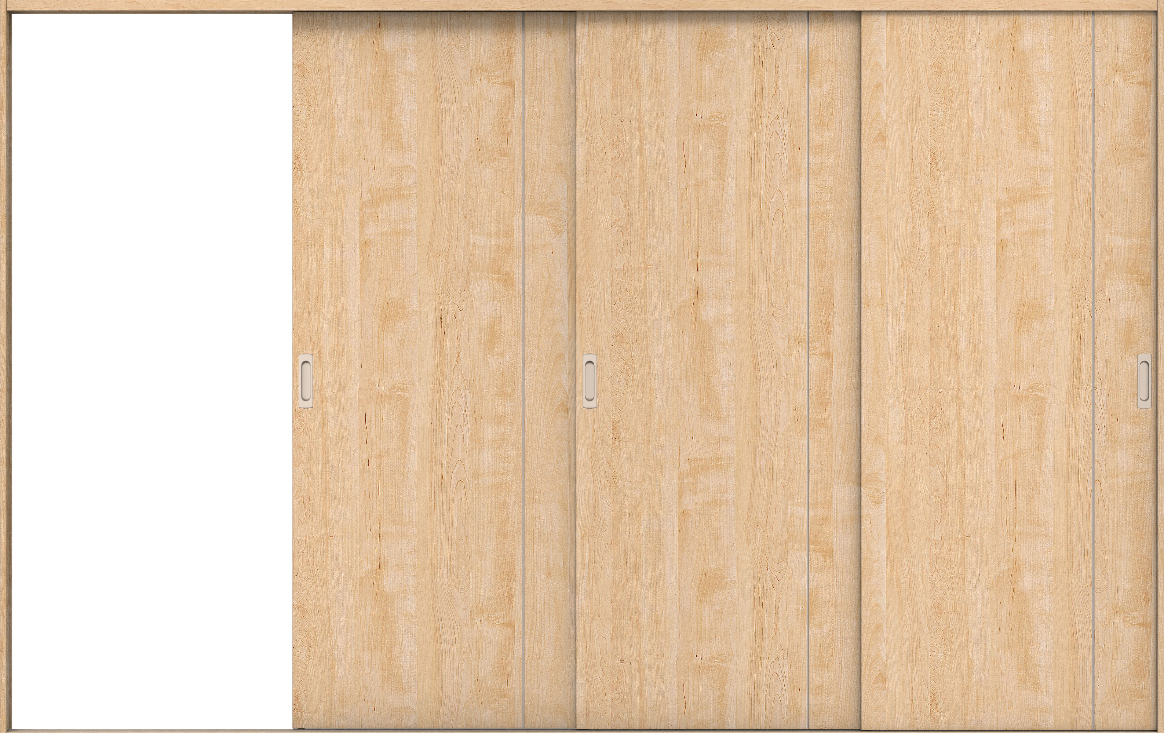 リビングドア　イエリア　引戸・３枚片引　扉セット　Ｄ３デザイン　３２２９幅用　２０００高　〈ミルベージュ柄〉　左引用　錠なし　ラクラクローズ付