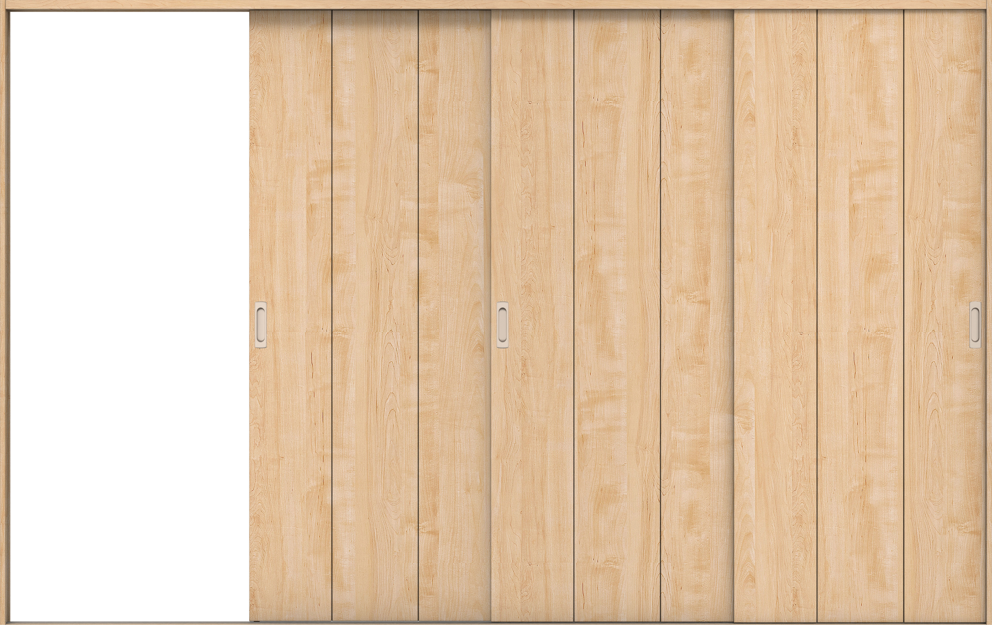 リビングドア　イエリア　引戸・３枚片引　扉セット　Ｇ１デザイン　３２２９幅用　２０００高　〈ミルベージュ柄〉　左引用　錠なし　ラクラクローズ付