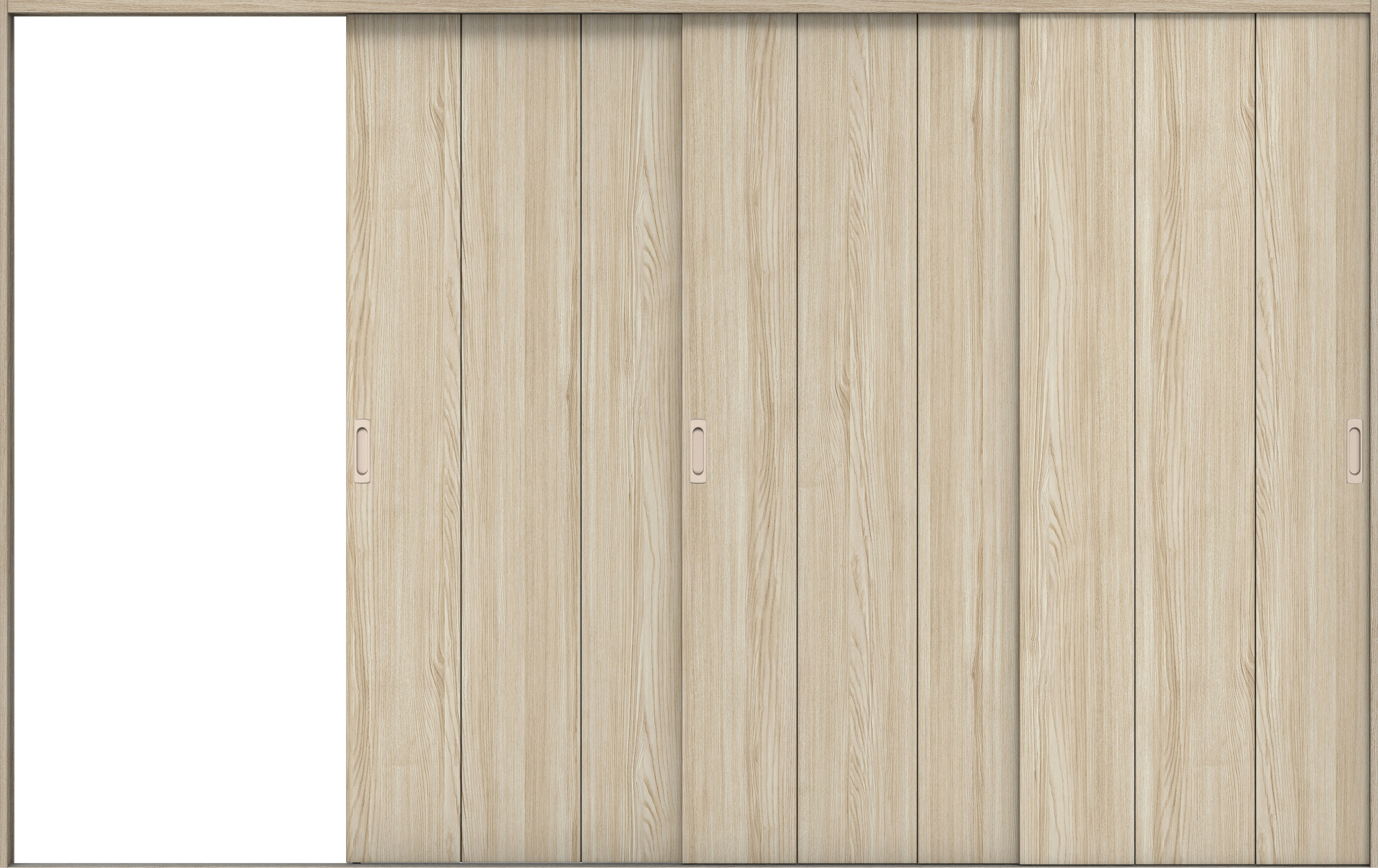 リビングドア　イエリア　引戸・３枚片引　扉セット　Ｇ１デザイン　３２２９幅用　２０００高　〈ソフトグレージュ柄〉　左引用　錠なし　ラクラクローズ付