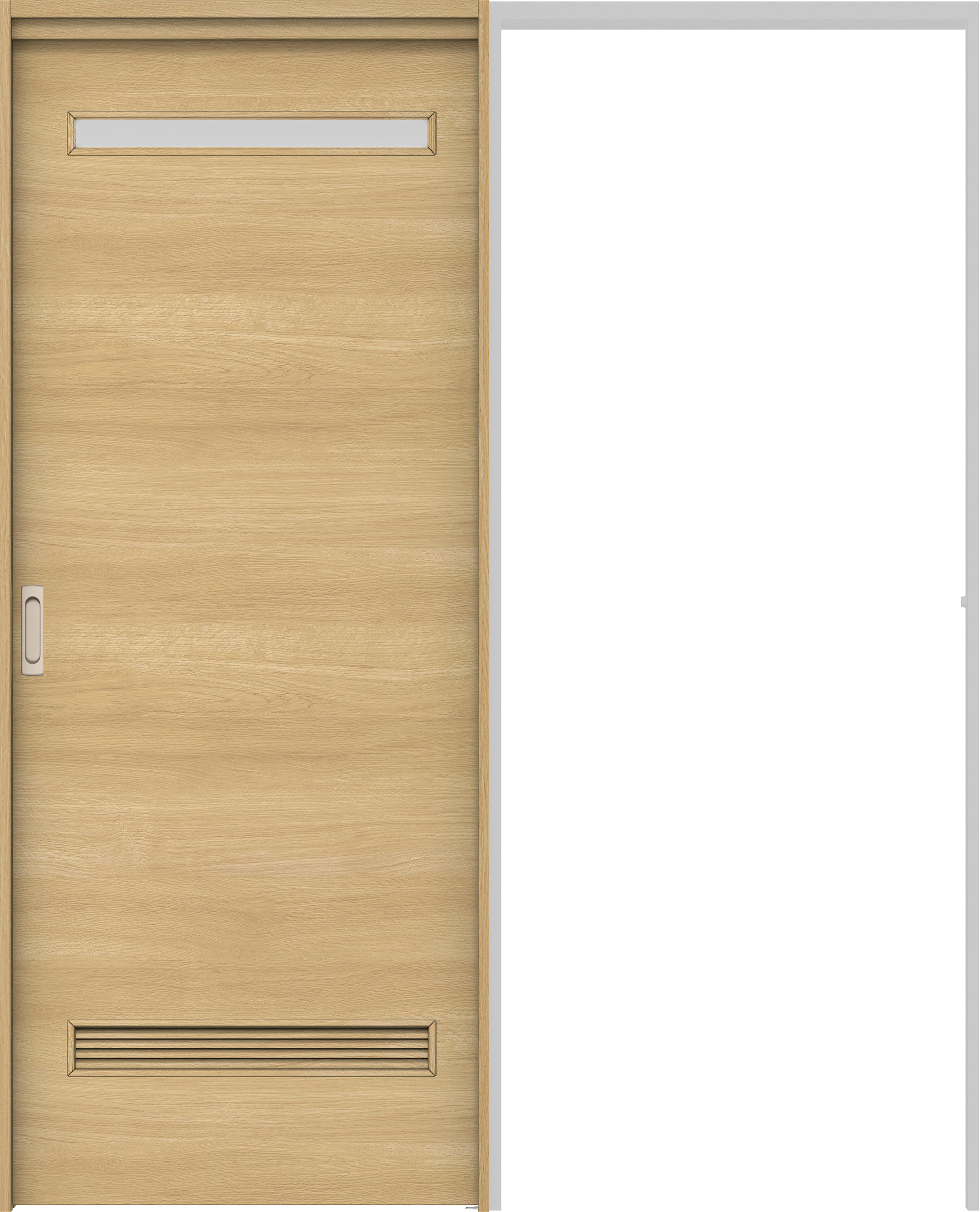 リビングドア　イエリア　吊戸・引込　扉セット　Ｙ８デザイン　１６４５幅用　２０００高　〈ライトオーカー柄〉　左右兼用　錠なし　ラクラクローズ付用