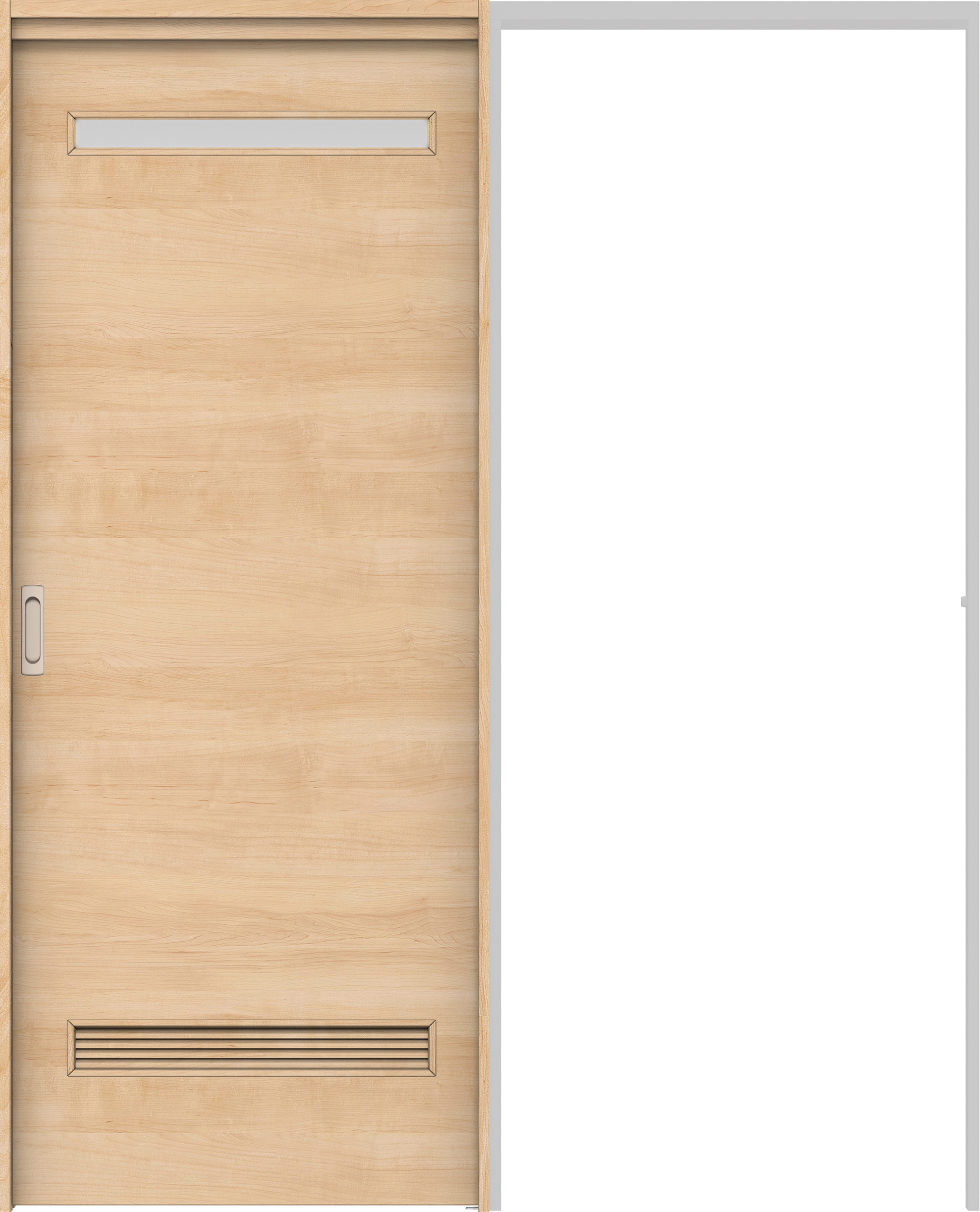 リビングドア　イエリア　吊戸・引込　扉セット　Ｙ８デザイン　１６４５幅用　２０００高　〈ミルベージュ柄〉　左右兼用　錠なし　ラクラクローズ付用