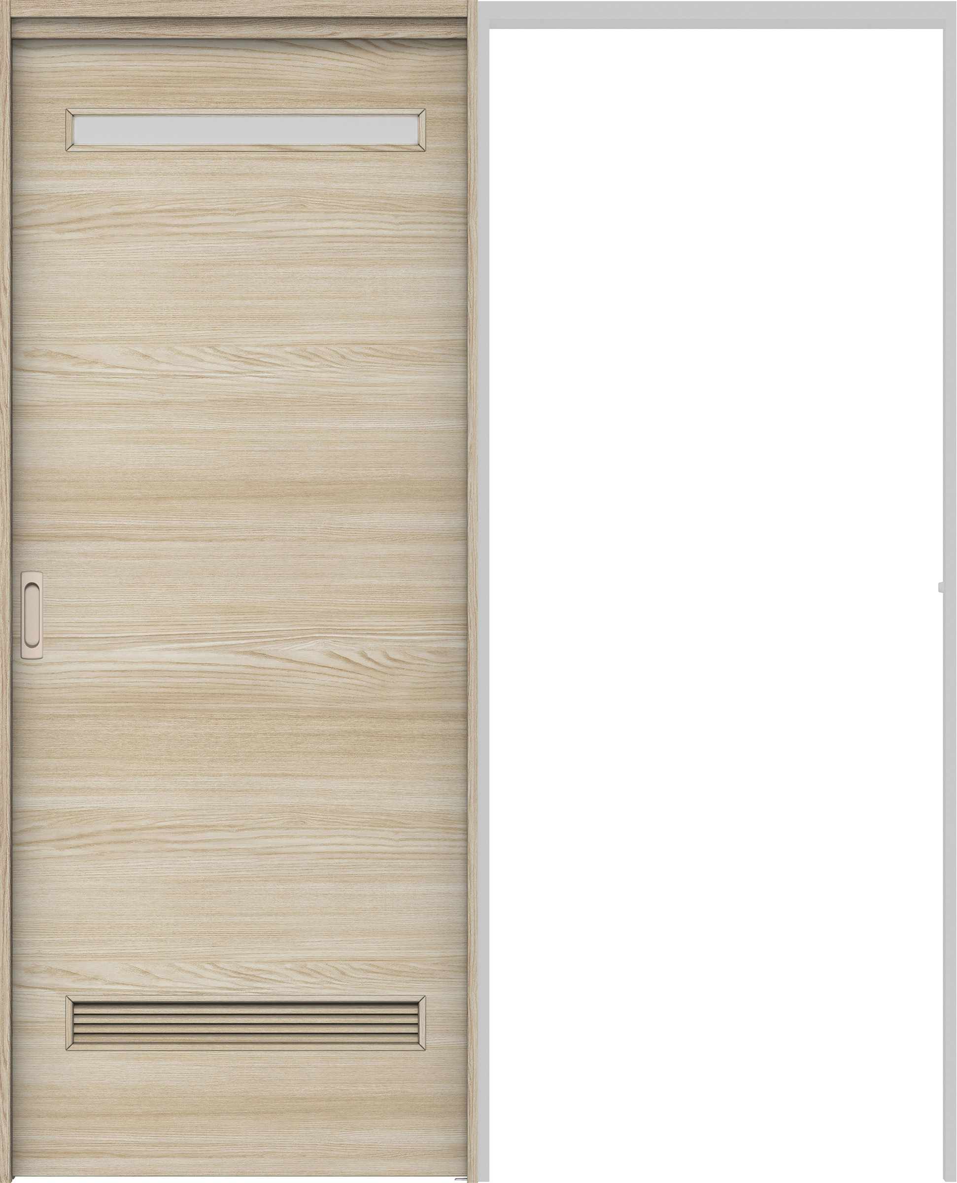 リビングドア　イエリア　吊戸・引込　扉セット　Ｙ８デザイン　１６４５幅用　２０００高　〈ソフトグレージュ柄〉　左右兼用　錠なし　ラクラクローズ付用