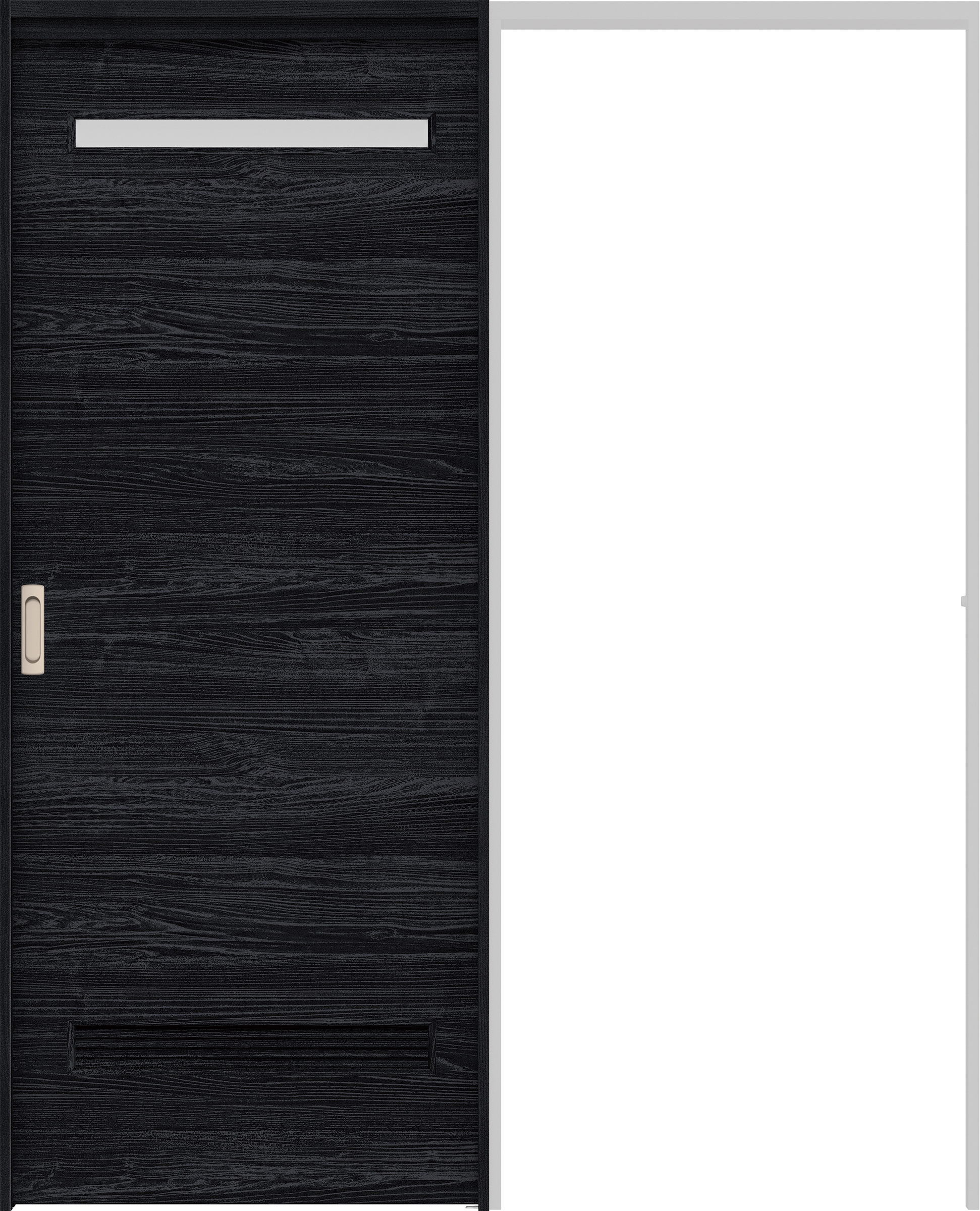 リビングドア　イエリア　吊戸・引込　扉セット　Ｙ８デザイン　１６４５幅用　２０００高　〈モスブラック柄〉　左右兼用　錠なし　ラクラクローズ付用