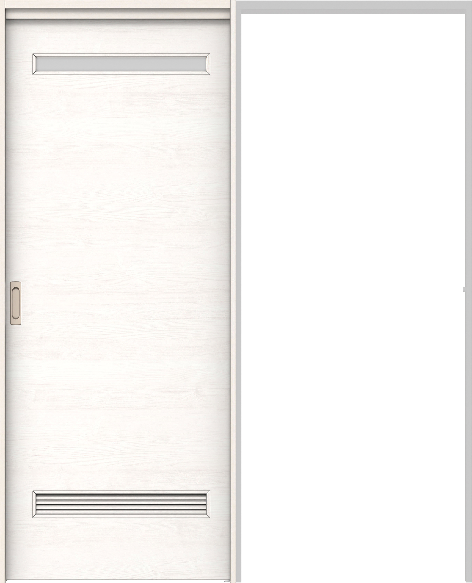 リビングドア　イエリア　吊戸・引込　扉セット　Ｙ８デザイン　１６４５幅用　２０００高　〈ネオホワイト柄〉　左右兼用　錠なし　ラクラクローズ付用