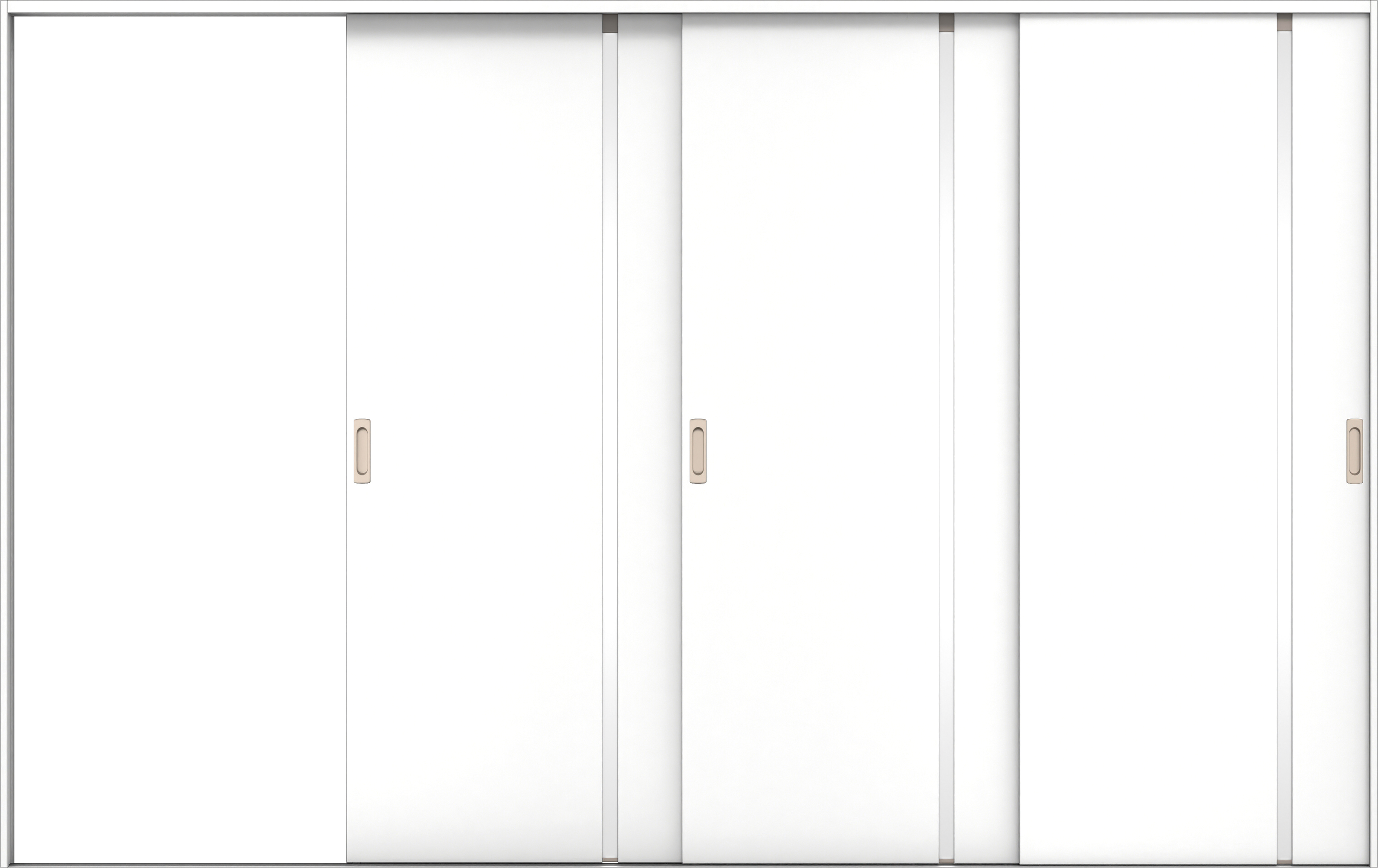 リビングドア　イエリア　引戸・３枚片引　扉セット　Ｌ９デザイン　３２２９幅用　２０００高　〈パウダーホワイト柄〉　左引用　錠なし　ラクラクローズ付