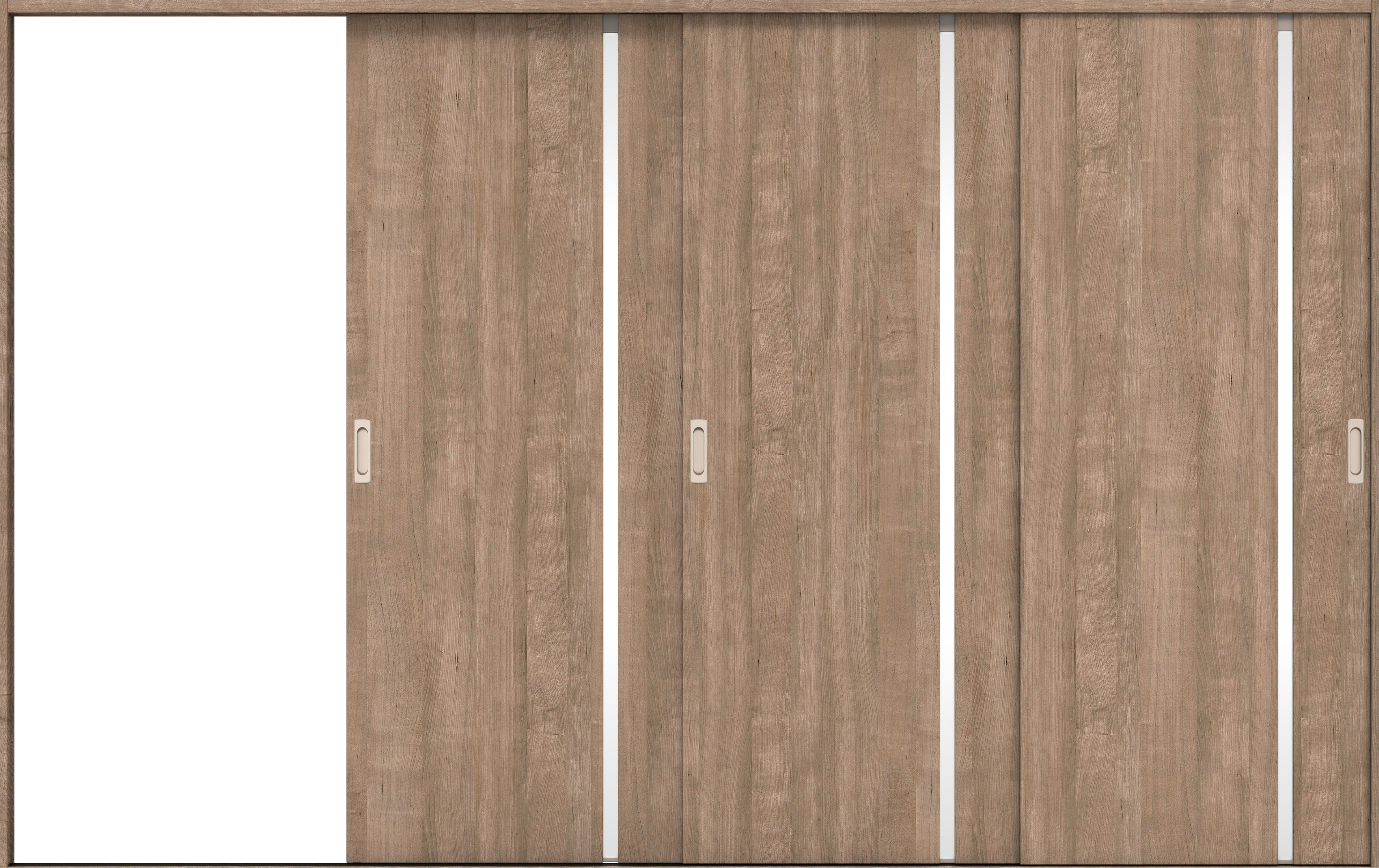 リビングドア　イエリア　引戸・３枚片引　扉セット　Ｌ９デザイン　３２２９幅用　２０００高　〈トープグレー柄〉　左引用　錠なし　ラクラクローズ付