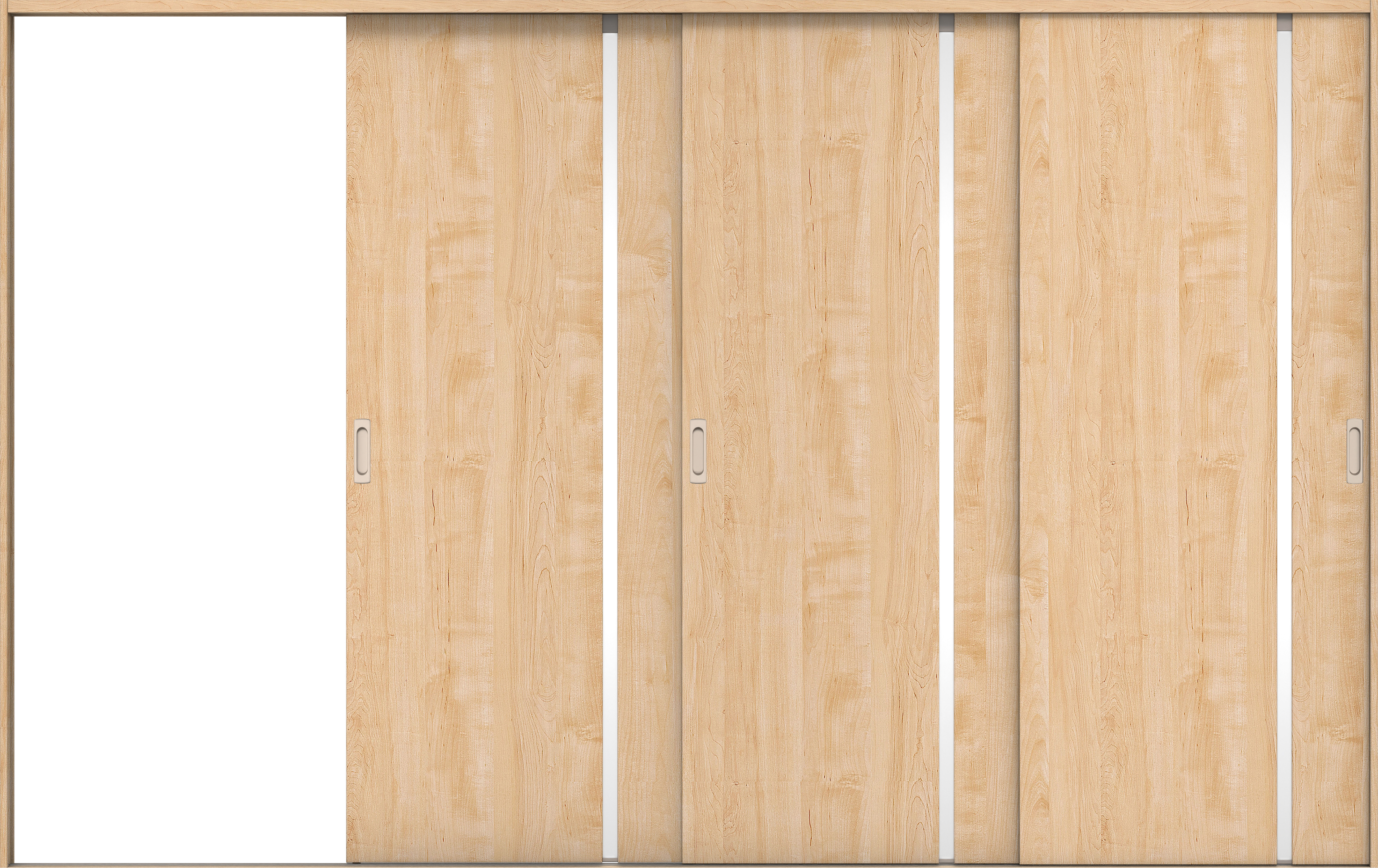 リビングドア　イエリア　引戸・３枚片引　扉セット　Ｌ９デザイン　３２２９幅用　２０００高　〈ミルベージュ柄〉　左引用　錠なし　ラクラクローズ付