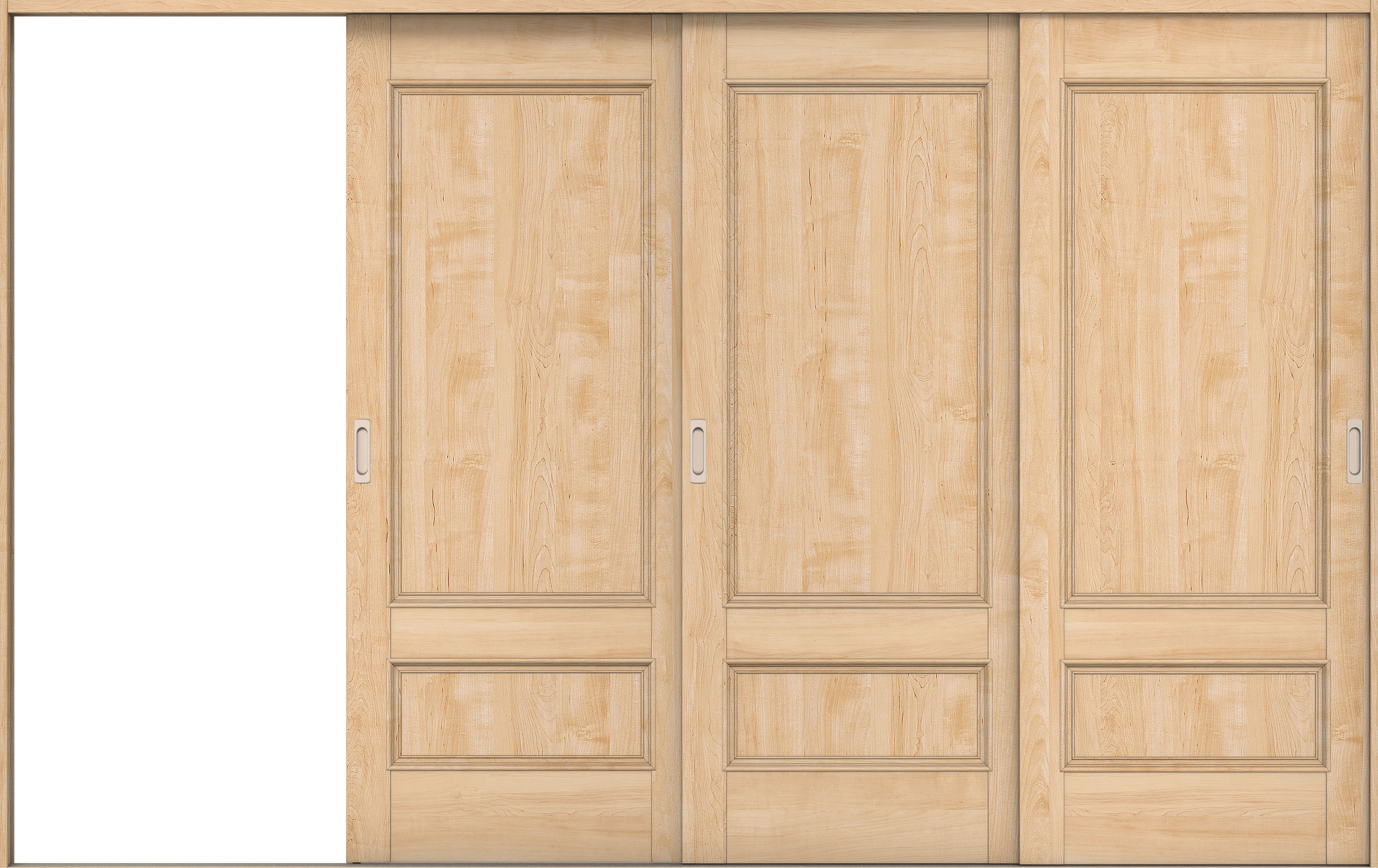 リビングドア　イエリア　引戸・３枚片引　扉セット　Ｍ１デザイン　３２２９幅用　２０００高　〈ミルベージュ柄〉　左引用　錠なし　ラクラクローズ付