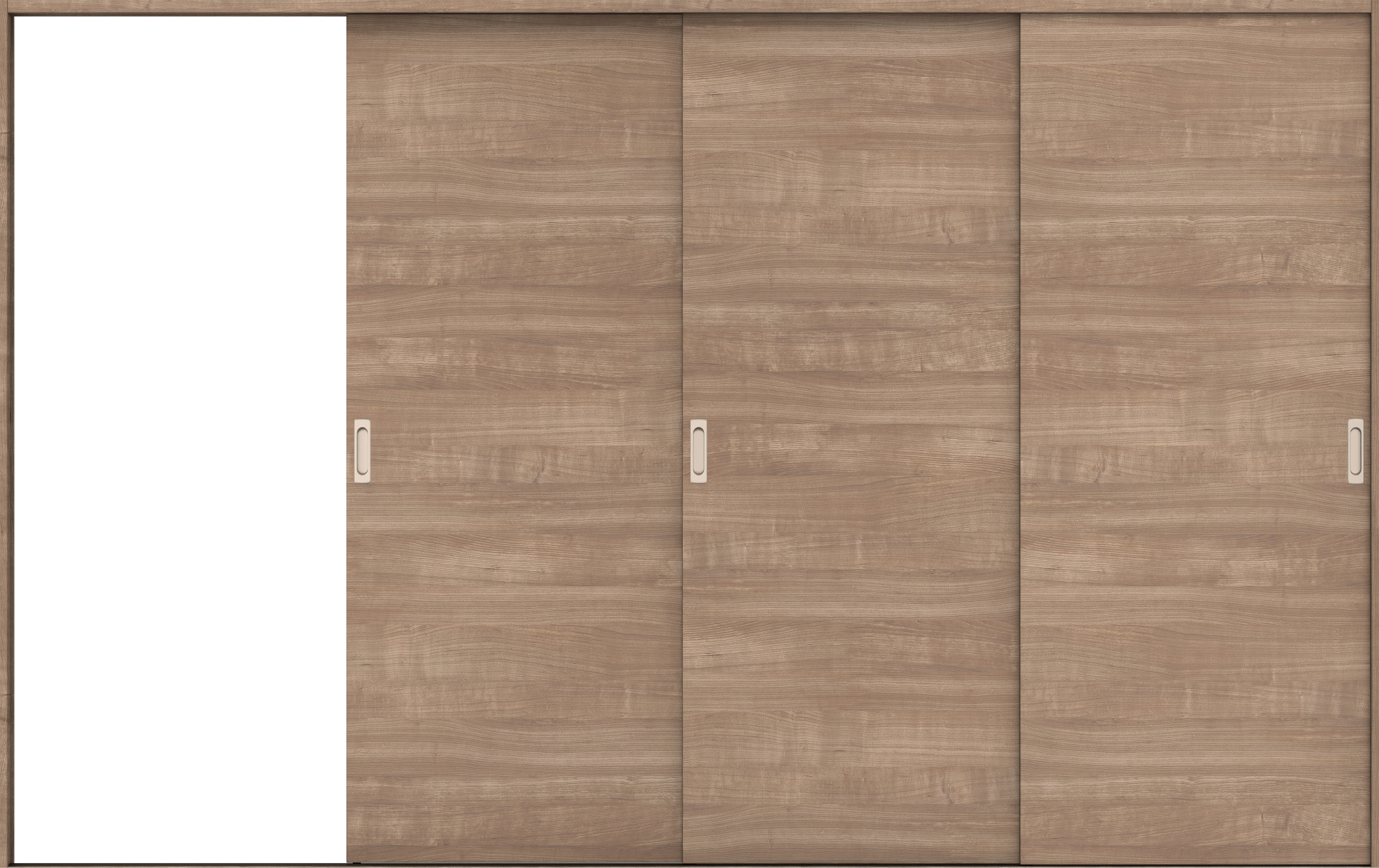 リビングドア　イエリア　引戸・３枚片引　扉セット　Ｕ０デザイン　３２２９幅用　２０００高　〈トープグレー柄〉　左引用　錠なし　ラクラクローズ付