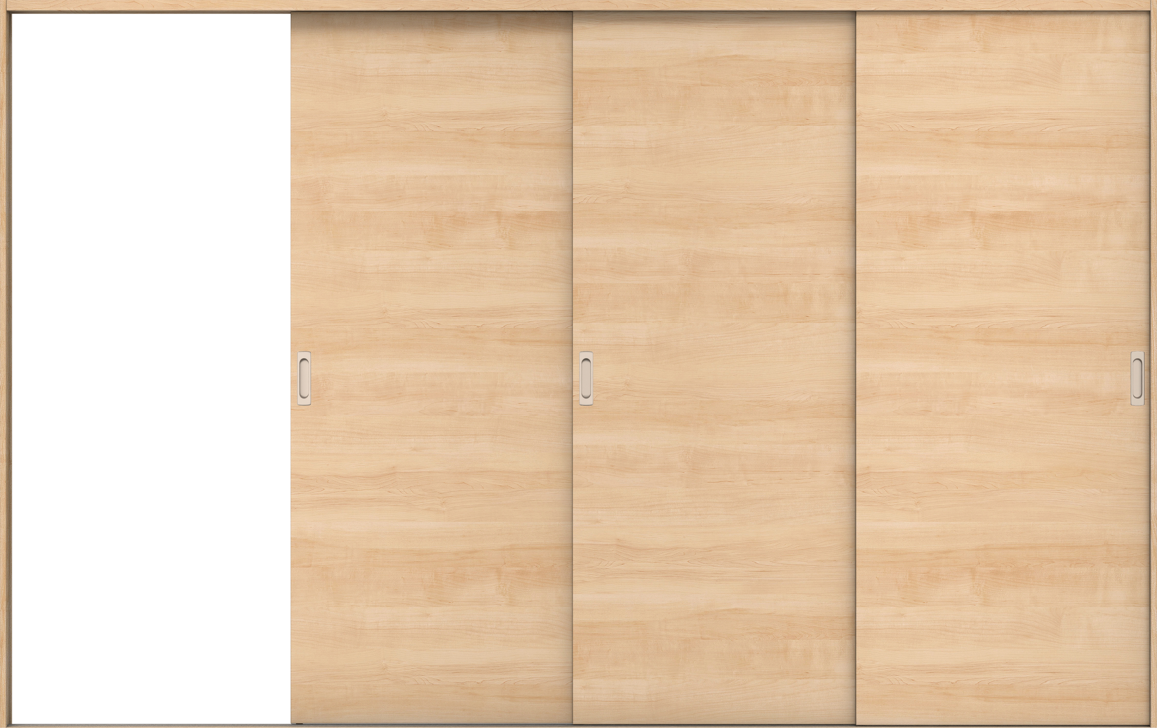 リビングドア　イエリア　引戸・３枚片引　扉セット　Ｕ０デザイン　３２２９幅用　２０００高　〈ミルベージュ柄〉　左引用　錠なし　ラクラクローズ付